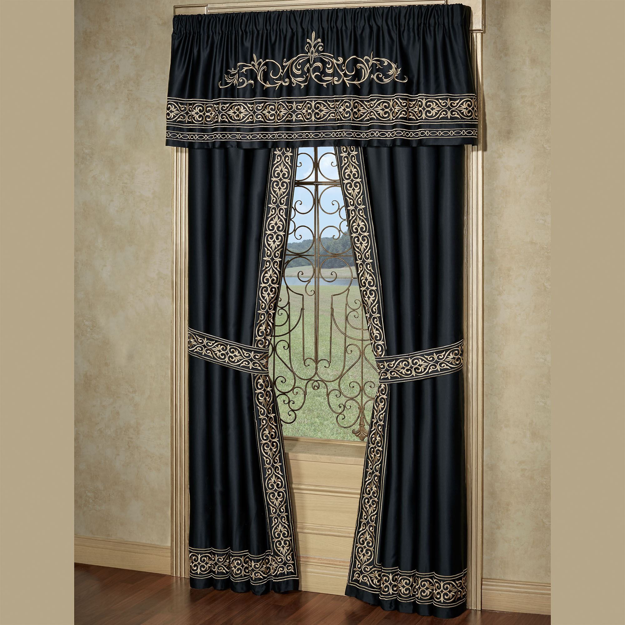 Kensington Tailored Valance Black 72 x 20