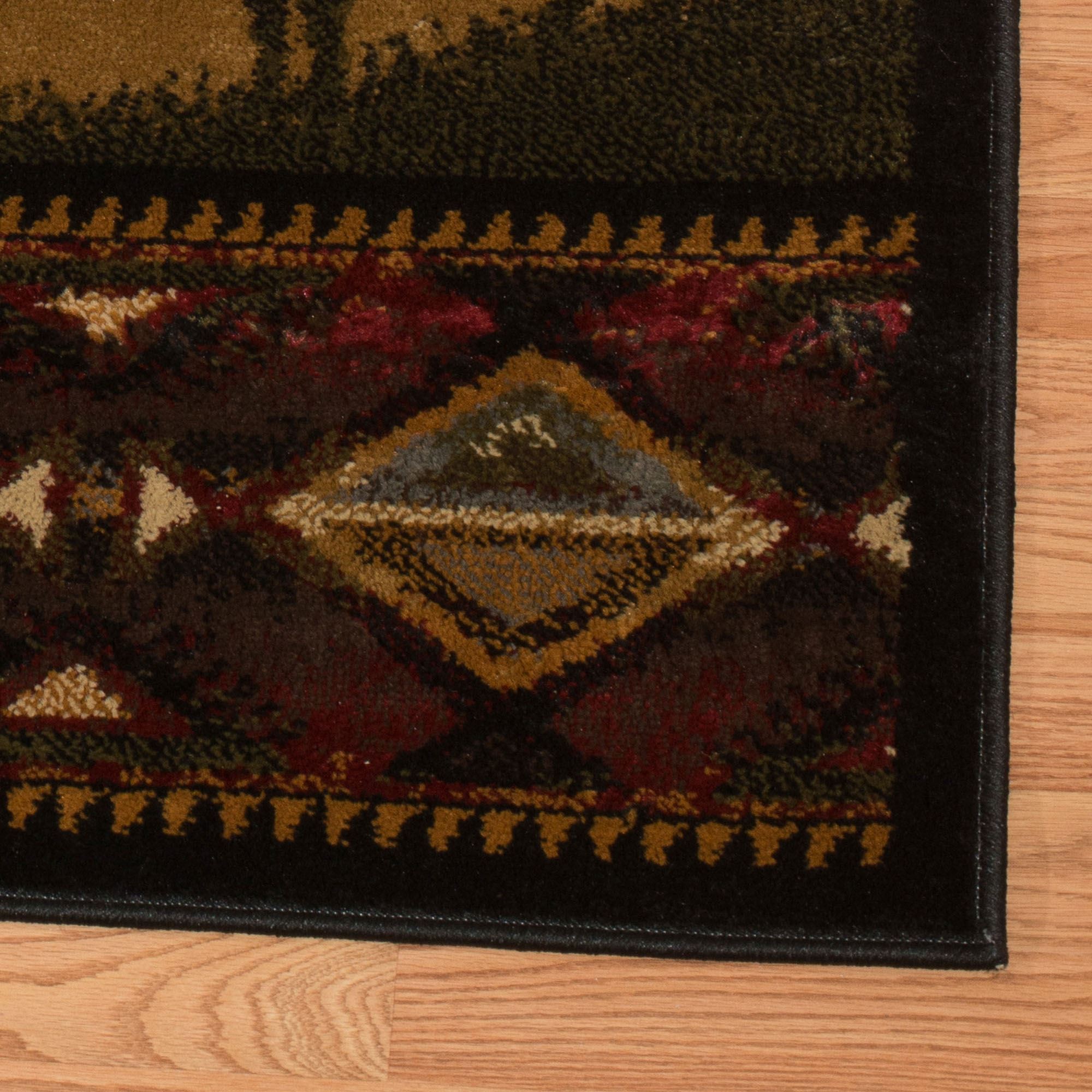 Hunters Desire Deer and Antler Rustic Area Rugs