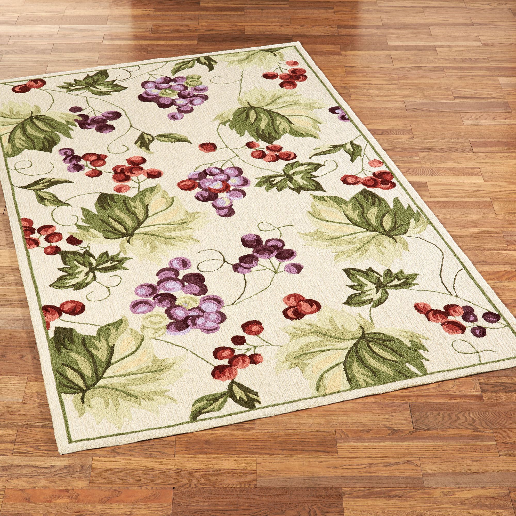 Vintage Harvest Grapes Area Rugs