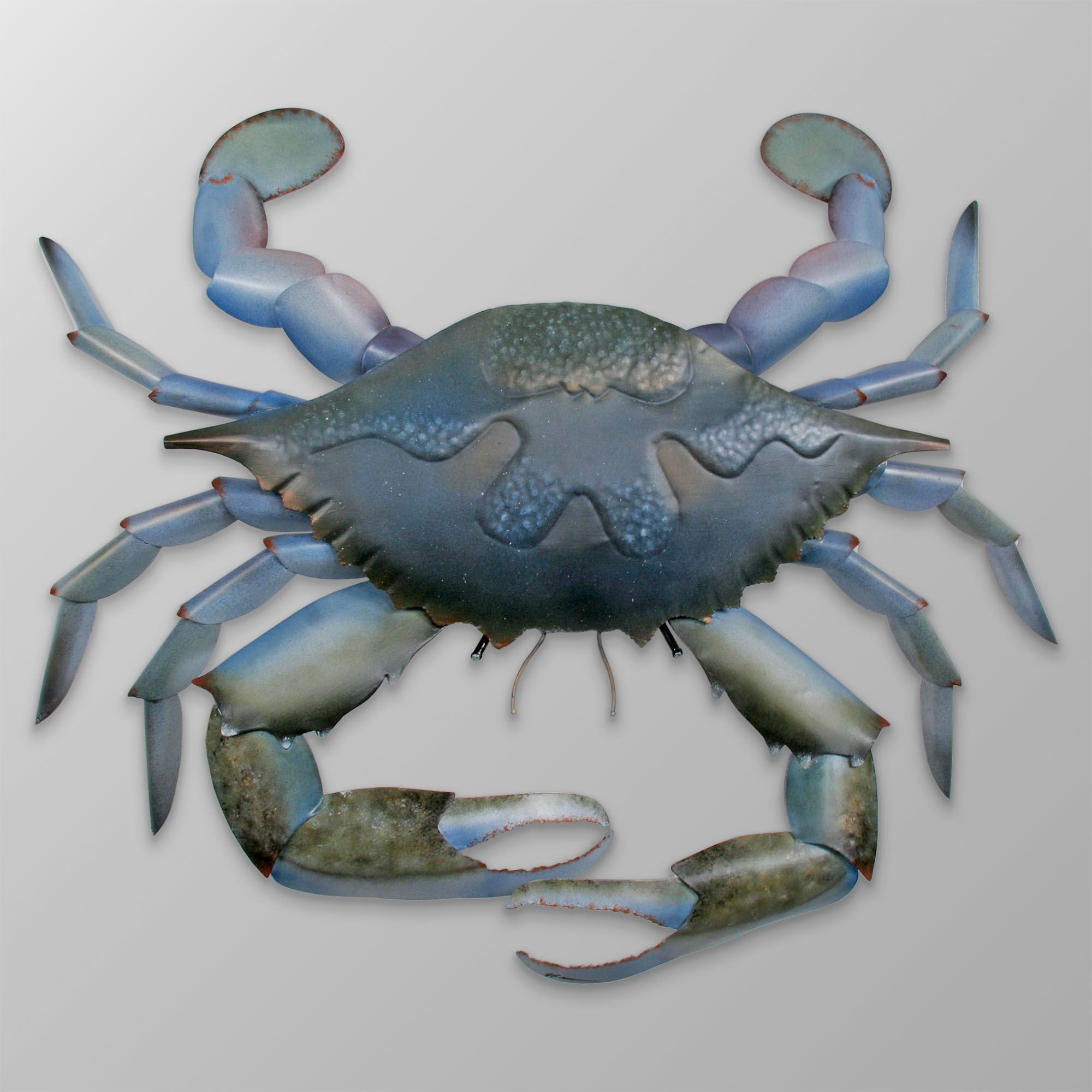 Blue Claw Crab Indoor Outdoor Metal Wall Art