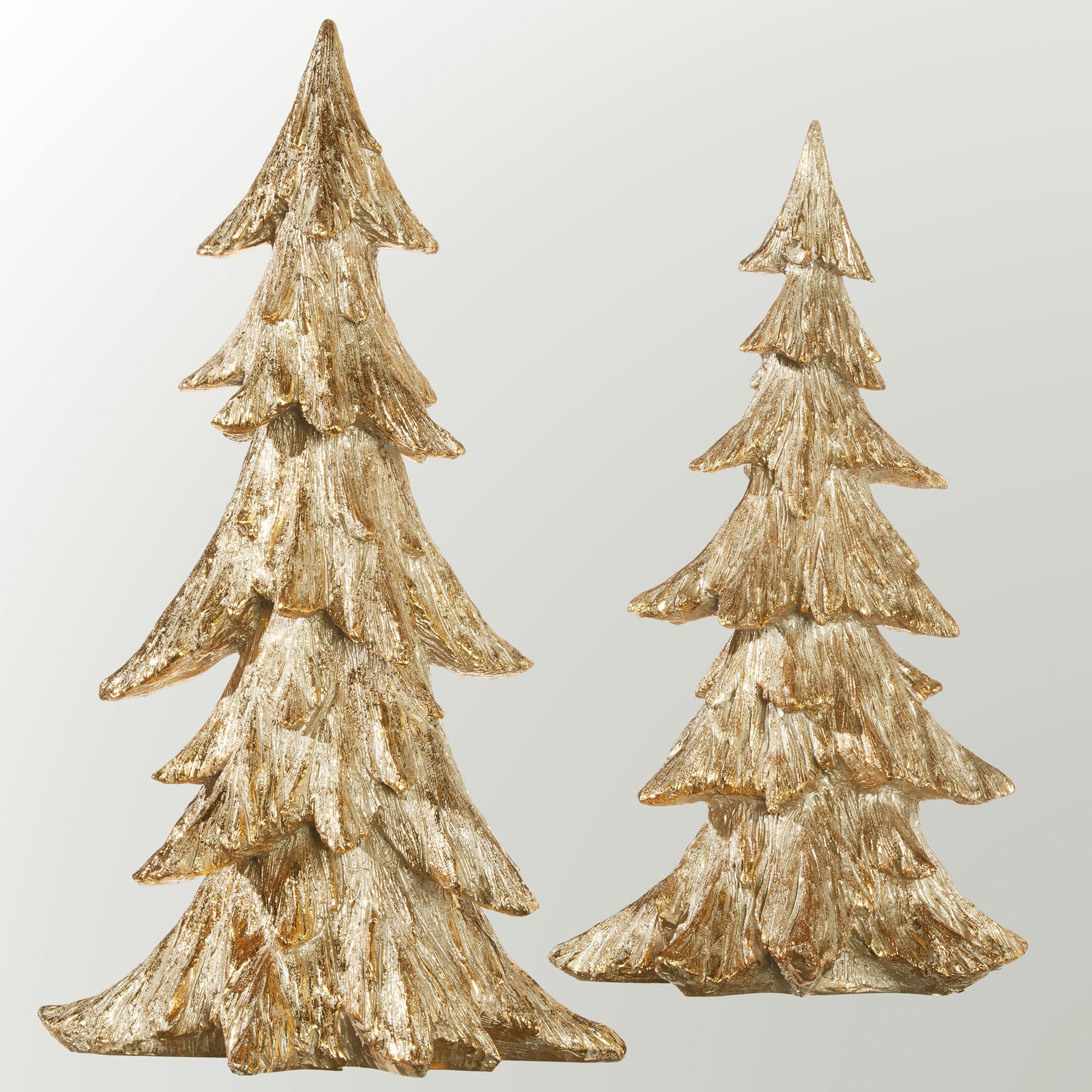 Glistening Tree Table Accents Gold Set of Two