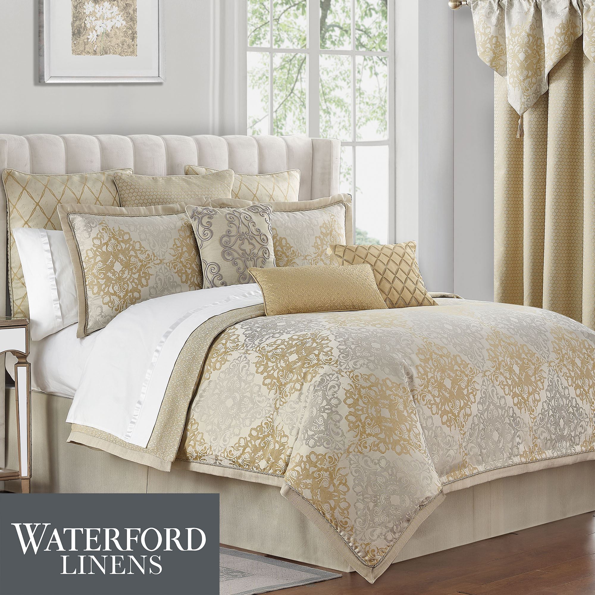 Gold Damask Comforter Bedding 