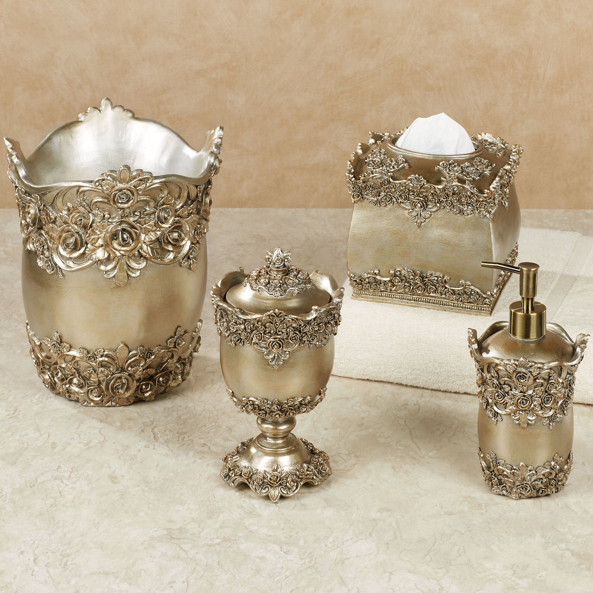 Victoria Rose Satin Gold Bath Accessories