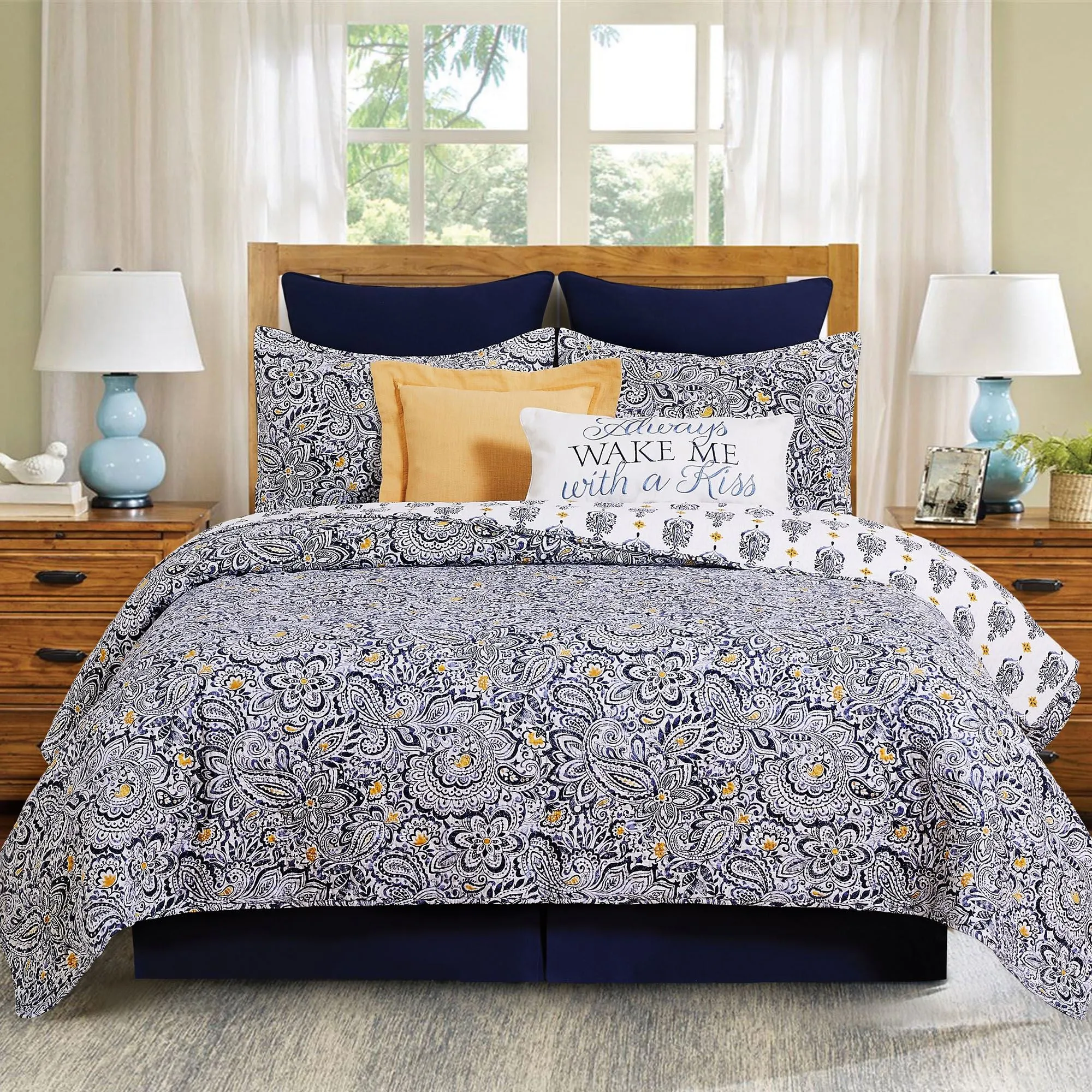 MarCielo 3 Piece Printed Quilt Set Bedspread Set B028, King - King Soopers MarCielo 3 Piece Printed Quilt Set Bedspread Set B028, King - King Soopers