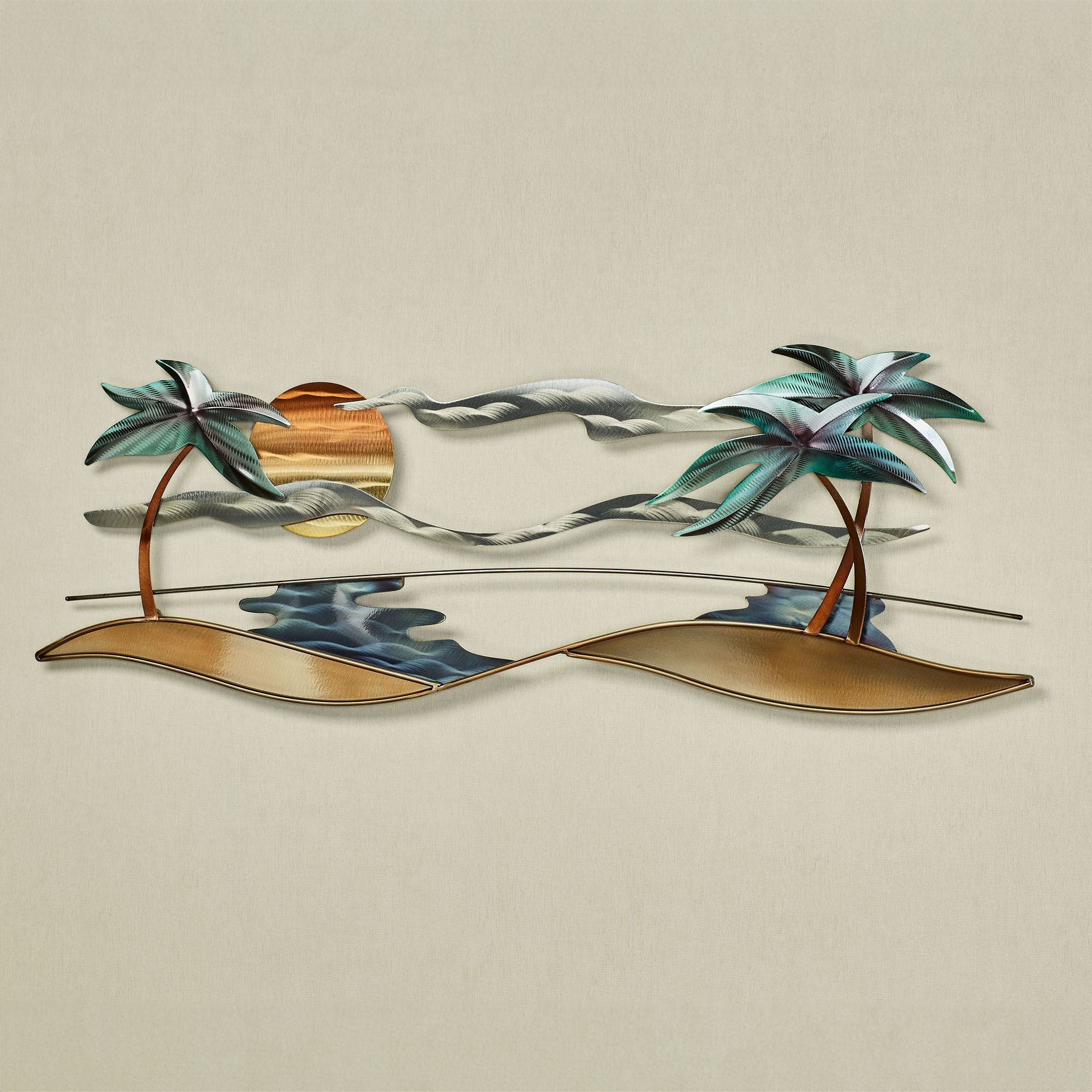Tropical Beach Indoor Outdoor Metal Wall Art