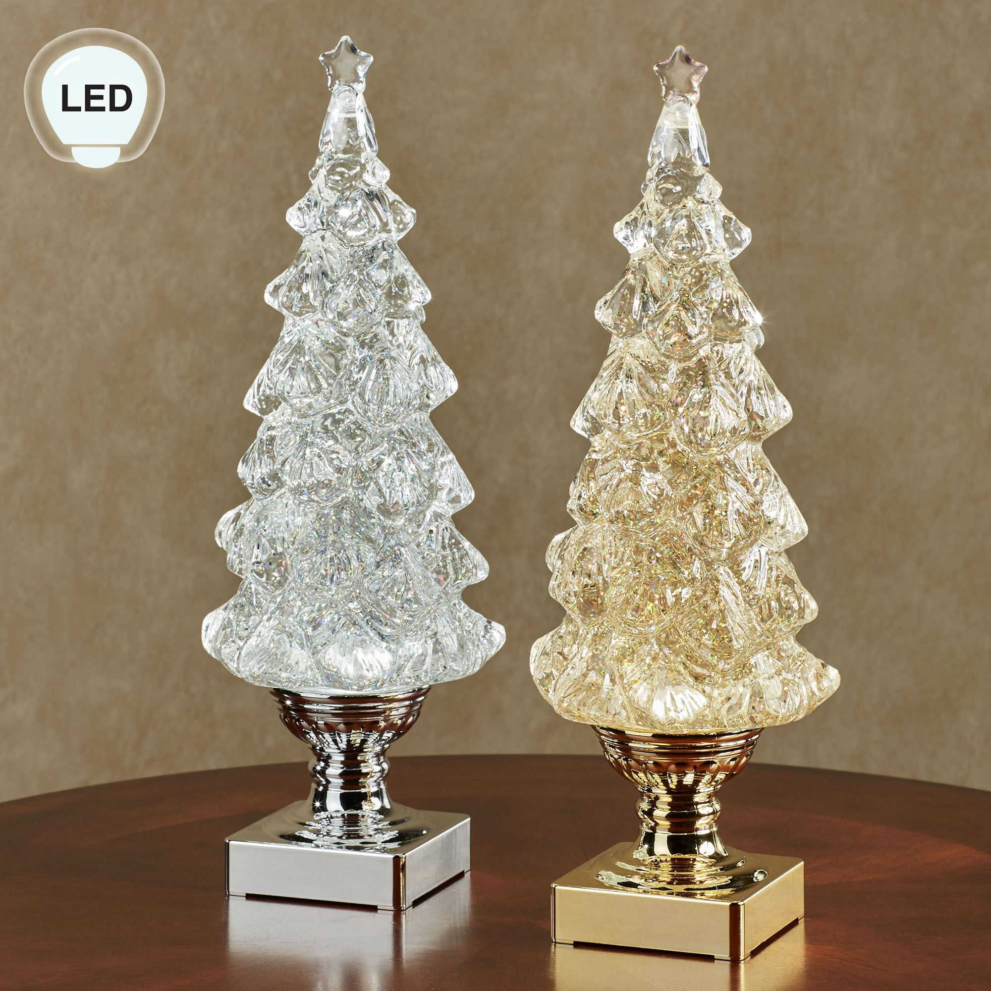 Lighted Table Tree Christmas Tree LED Lighted Glitter Swirl Table Accent
