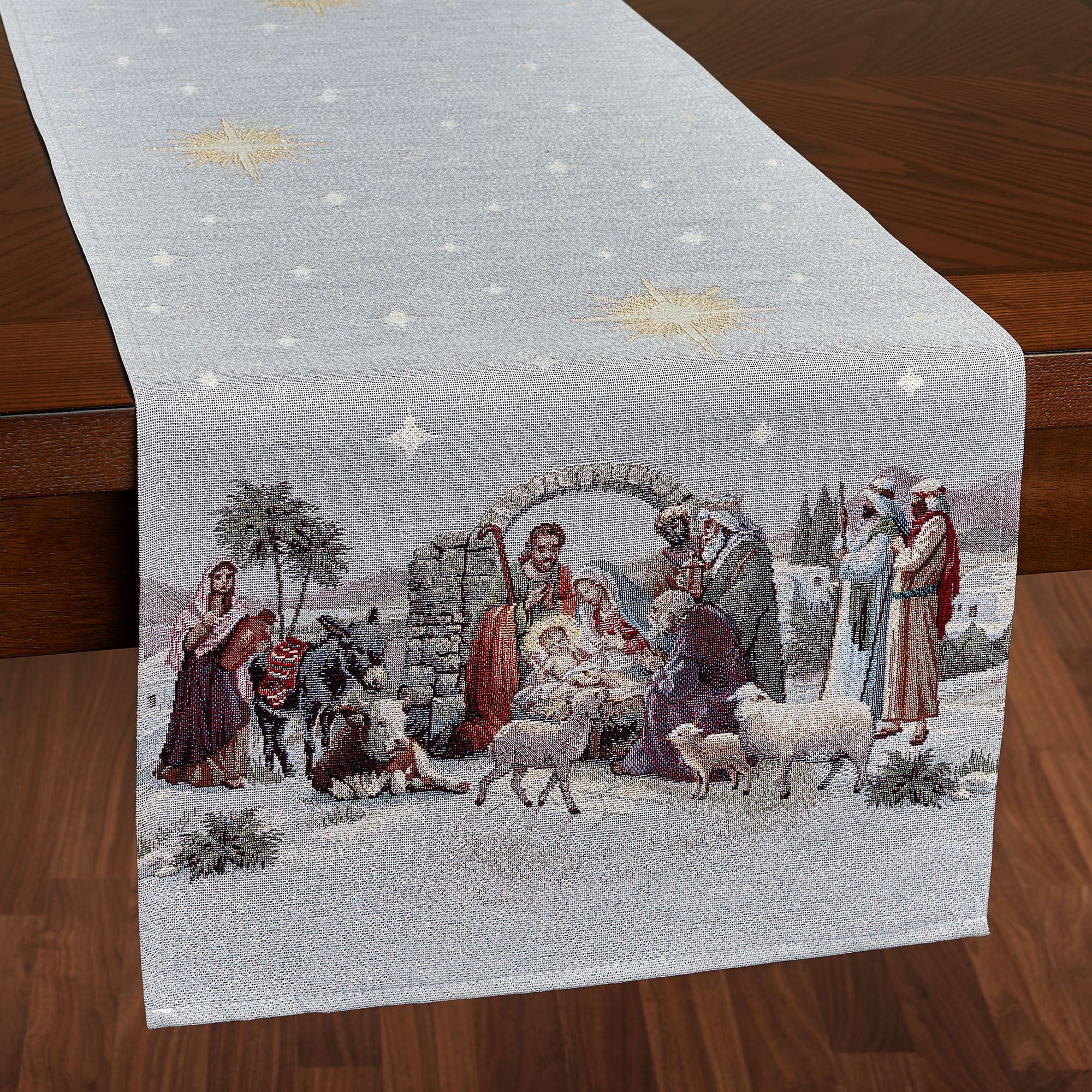 Holy Night Table Runner Platinum 15 X 70 Touch Of Class Holy night table runner platinum 15 x 70 touch of class