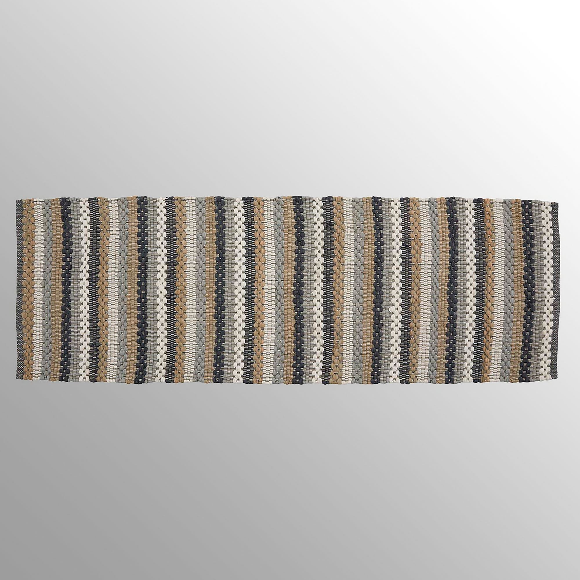 Hartwick Table Runner Hartwick Chindi Rag Rug Runner Charcoal 2' x 6' | Touch of Class