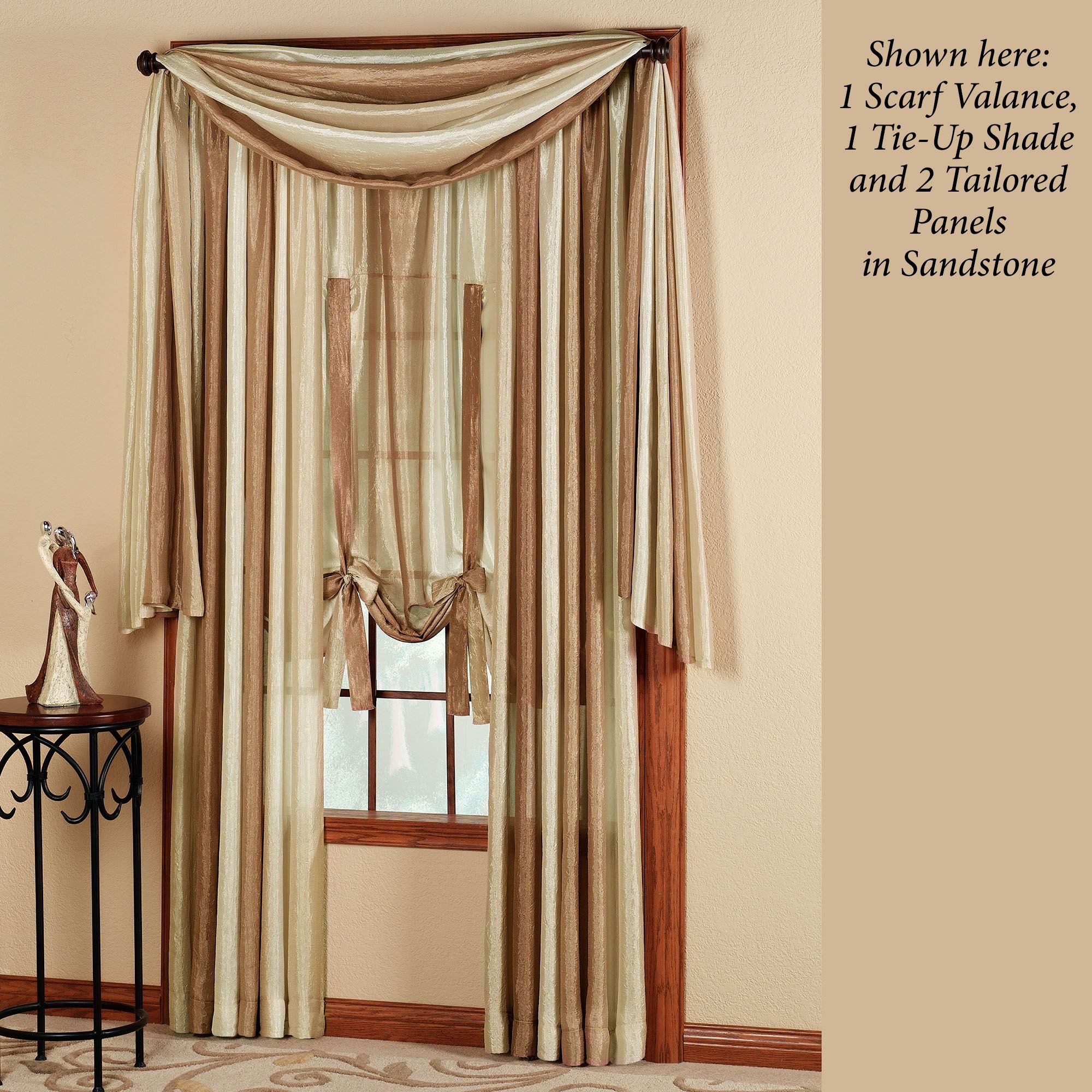 Ombre Semi Sheer Scarf Valance Window Treatment