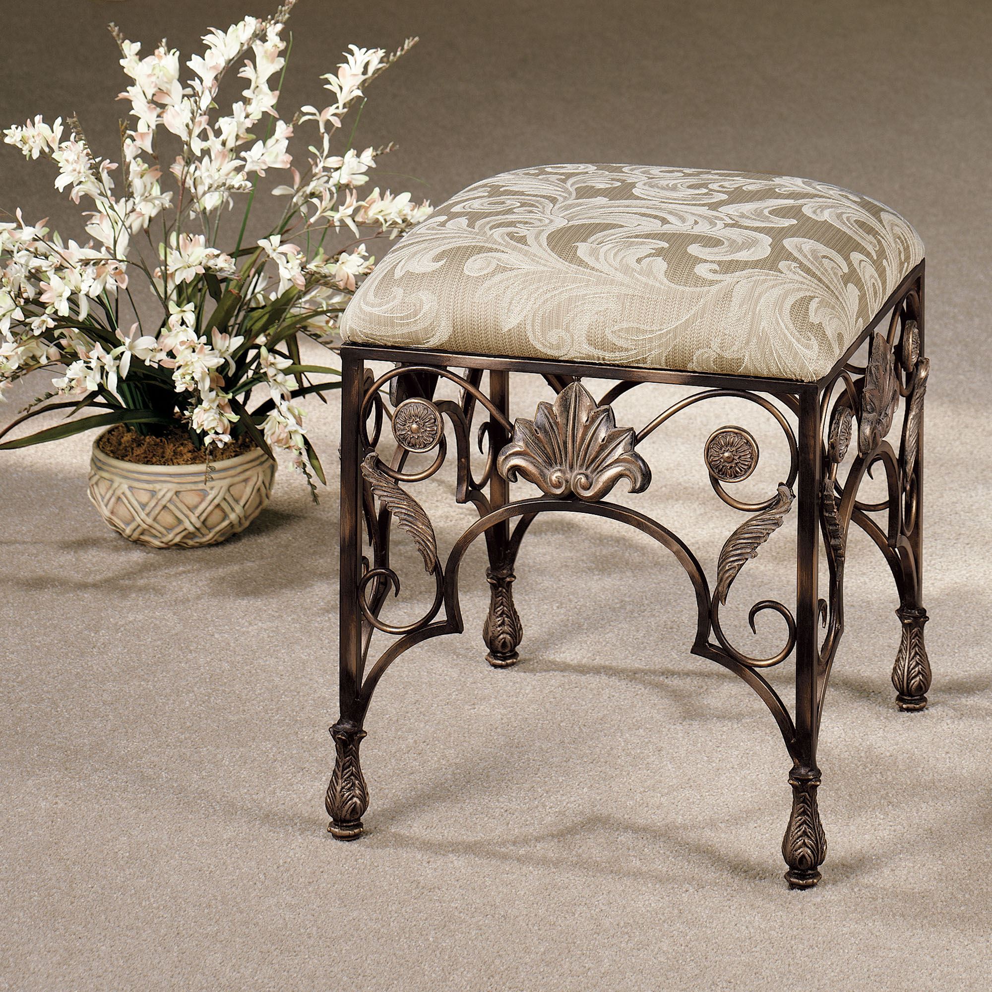 Raina Upholstered Vanity Stool Raina Upholstered Vanity Stool