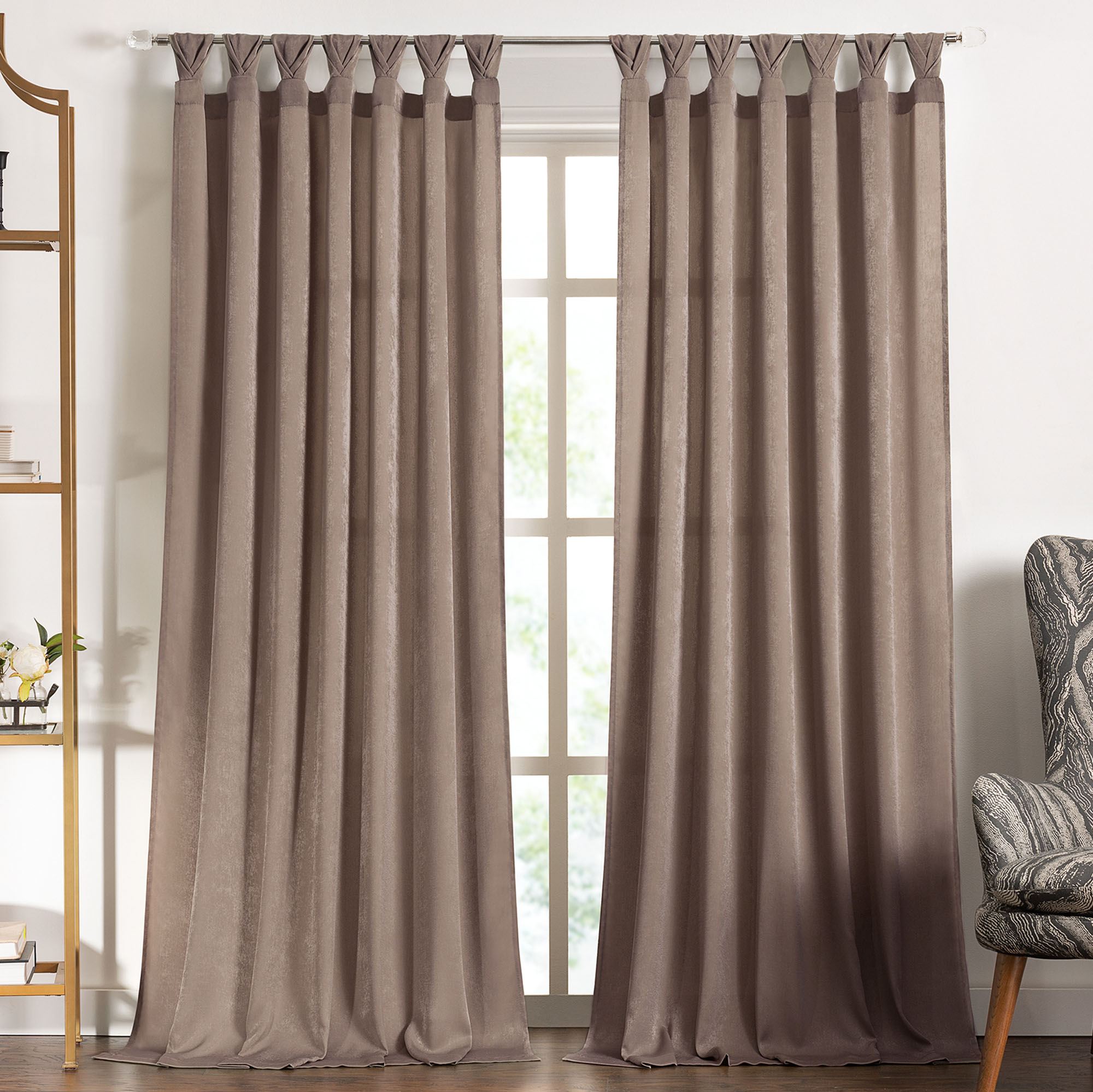 Leopold Semi Sheer Georgette Crepe Tab Top Curtain Panel