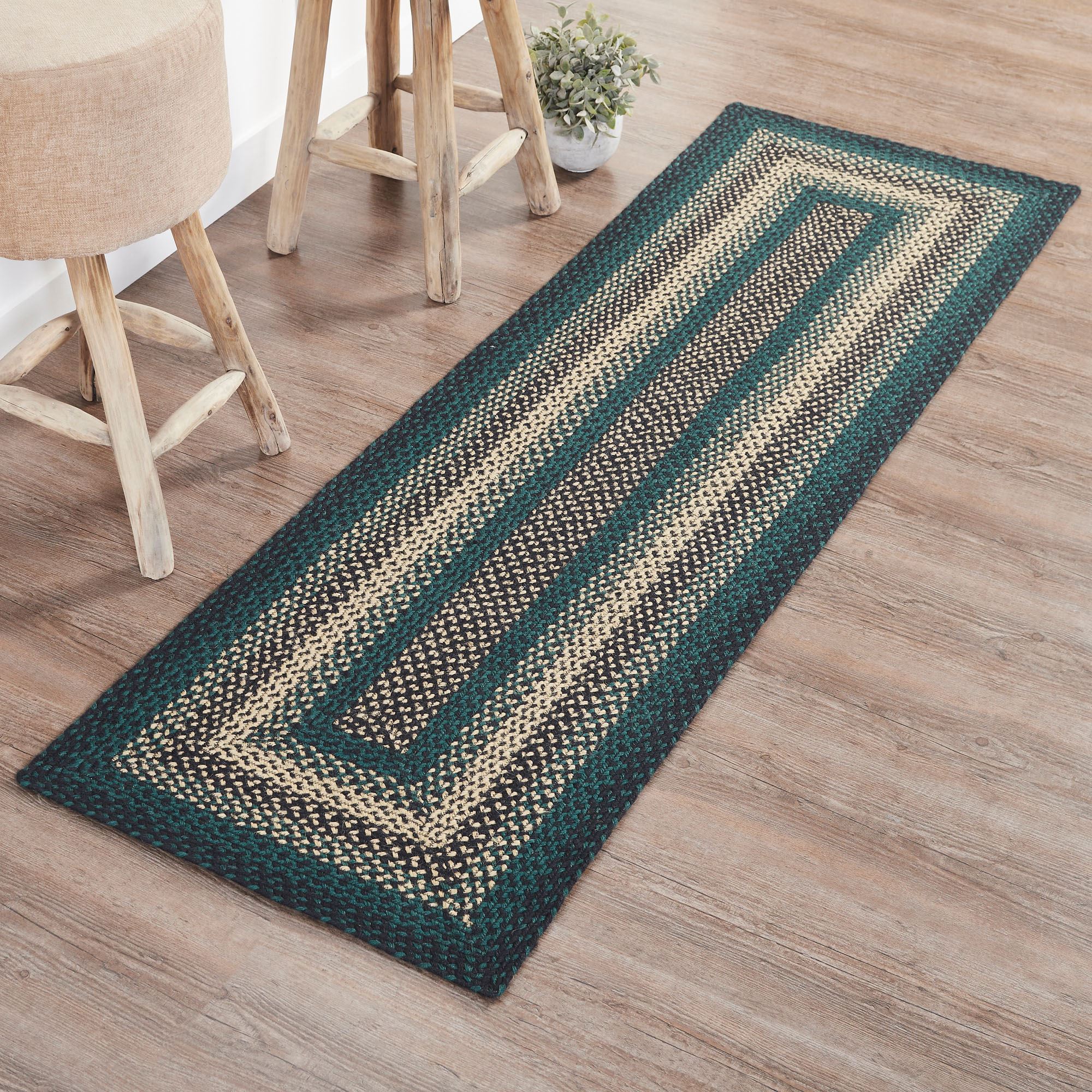 Pine Grove Green Braided Rug Runner with Included Rug Pad by Oak & Asher