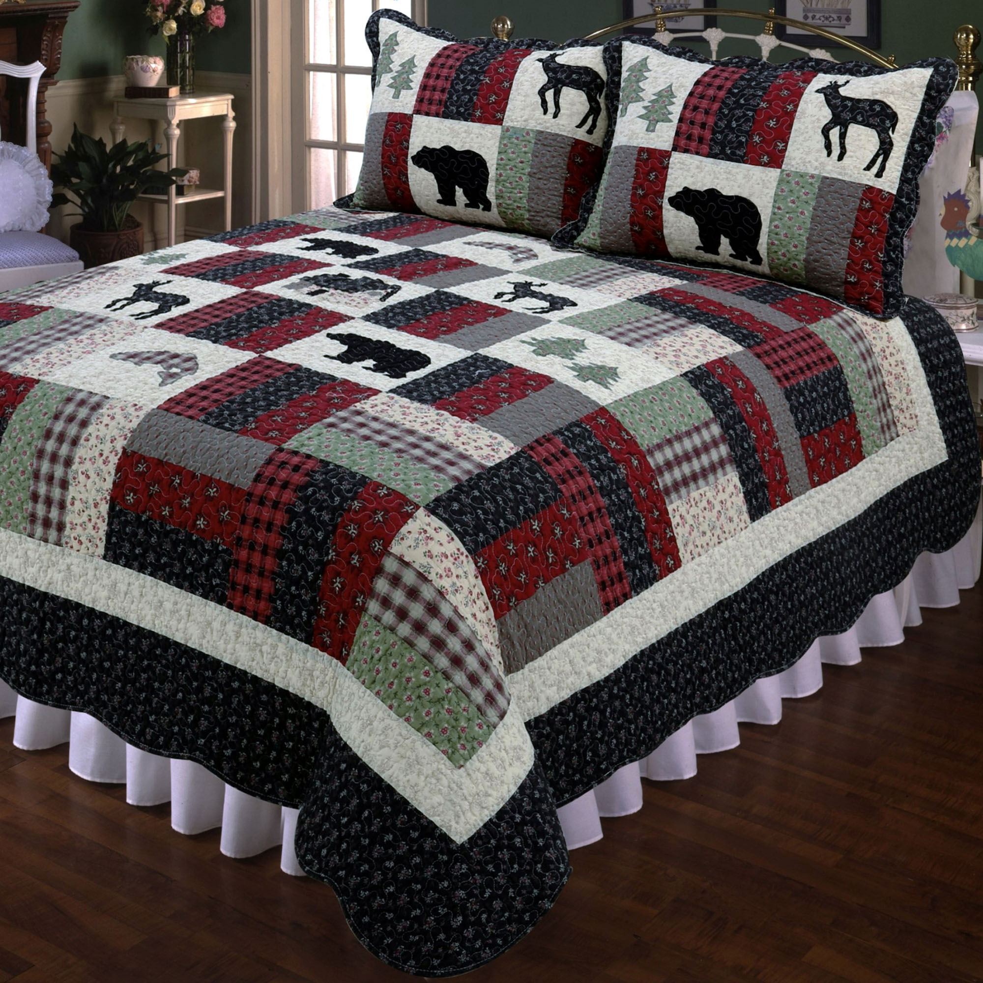Chalet Village Rustic Lodge Patchwork Quilt Bedding