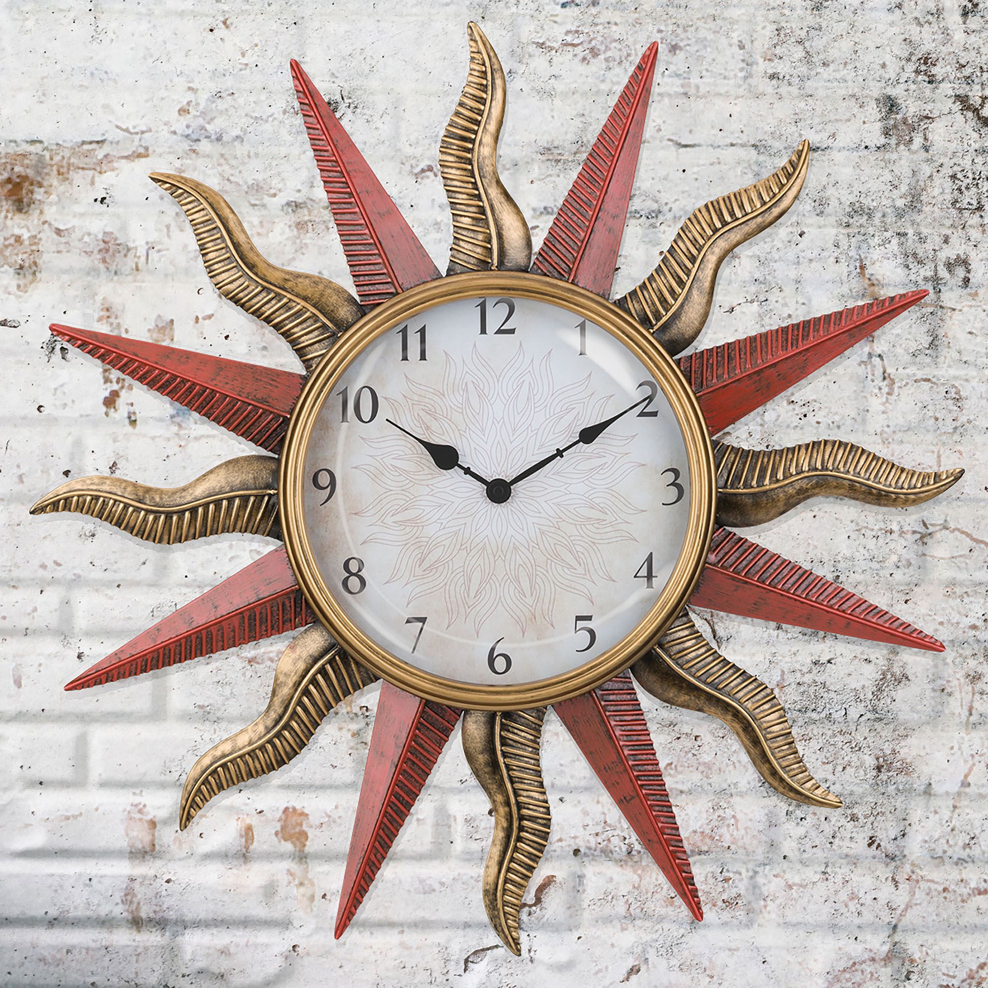 Sun Indoor Outdoor Metal Wall Clock