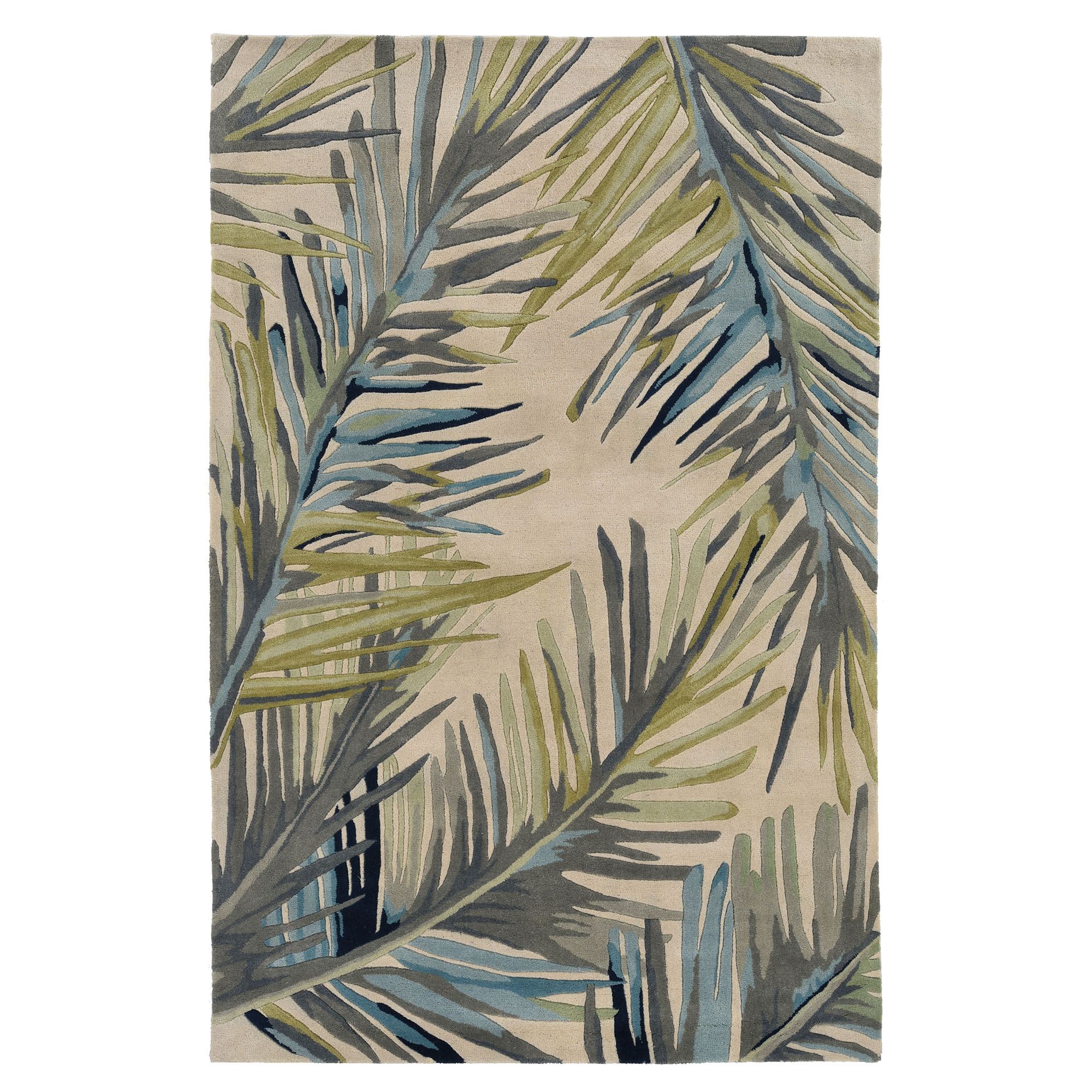 Montego Tropical Palm Leaf Wool Area Rugs