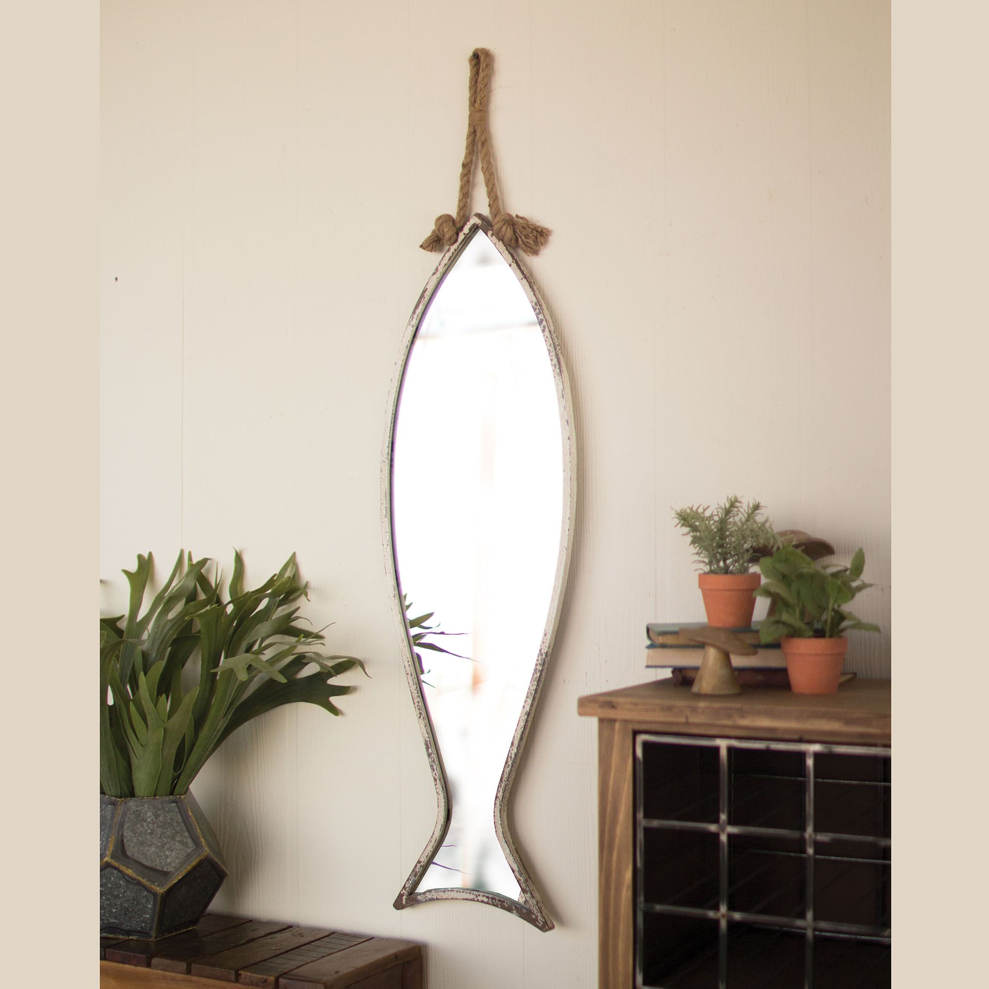 Fish Mirrored Fish Shaped Wall Accent Mirror