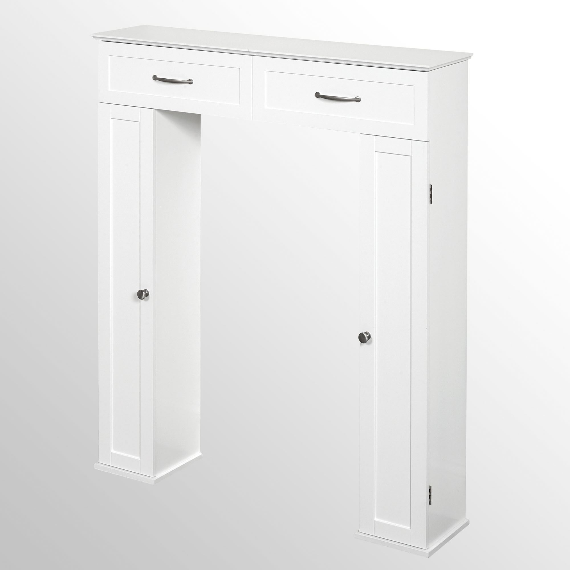 Clarice White Wooden Over the Toilet Bathroom Storage Console