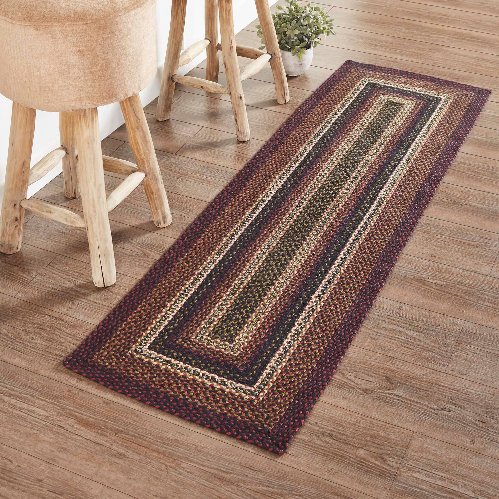 Country Style Runner Rug Beckham Farmhouse Style Braided Rug Runner with Rug Pad by Oak & Asher