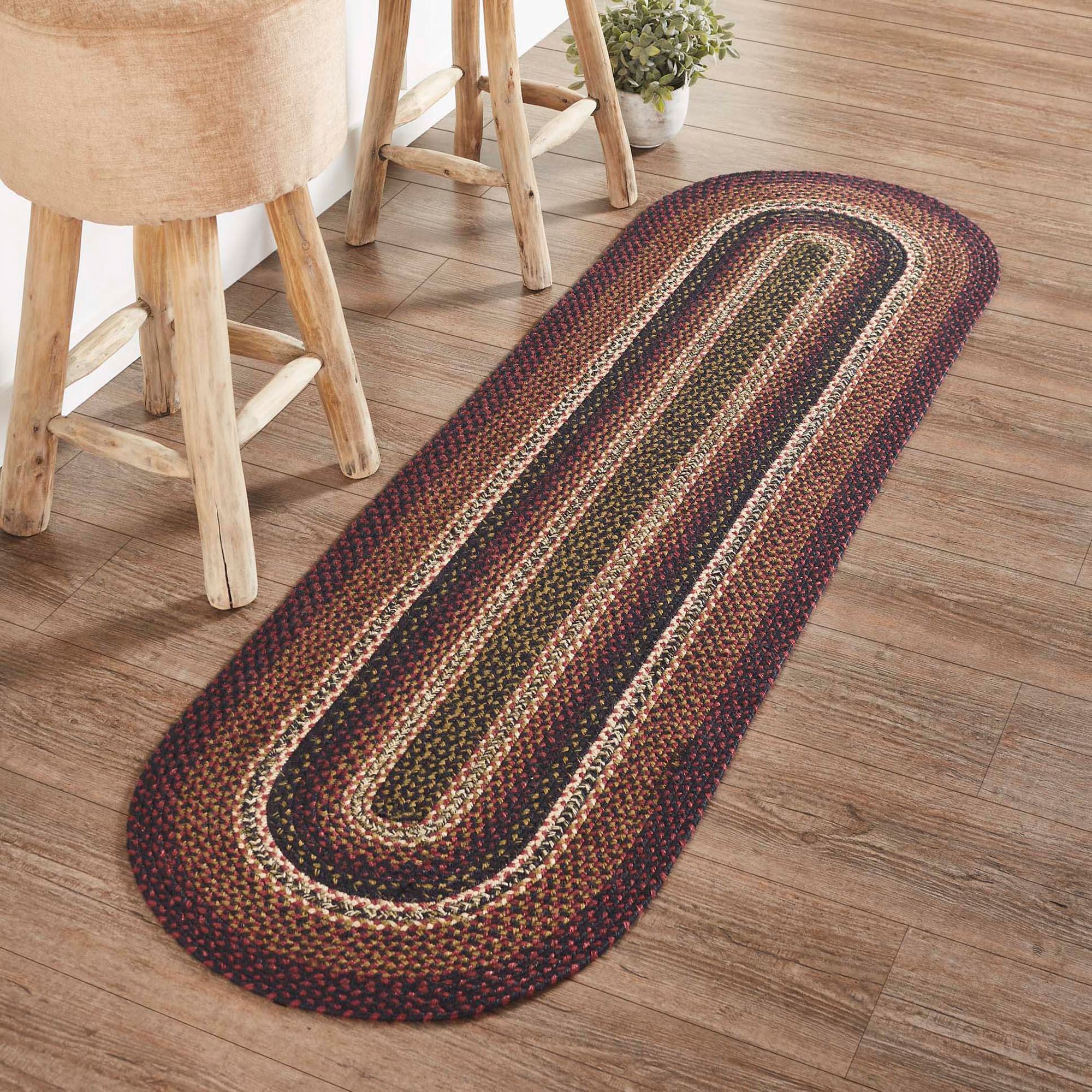 Brite Rugs Runner Beckham Farmhouse Style Braided Rug Runner with Rug Pad by Oak & Asher