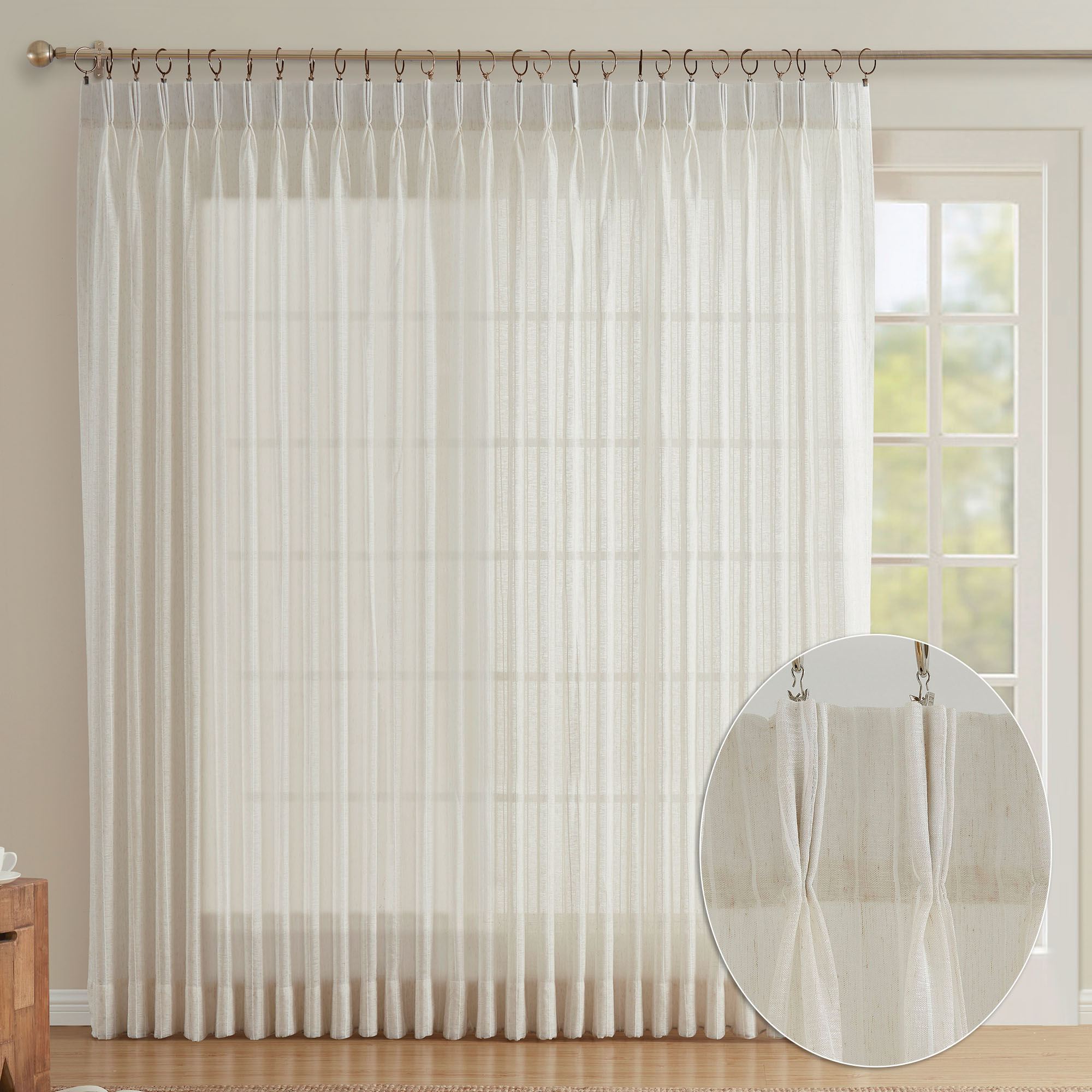 Colyton Semi Sheer Pinch Pleat Patio Panel