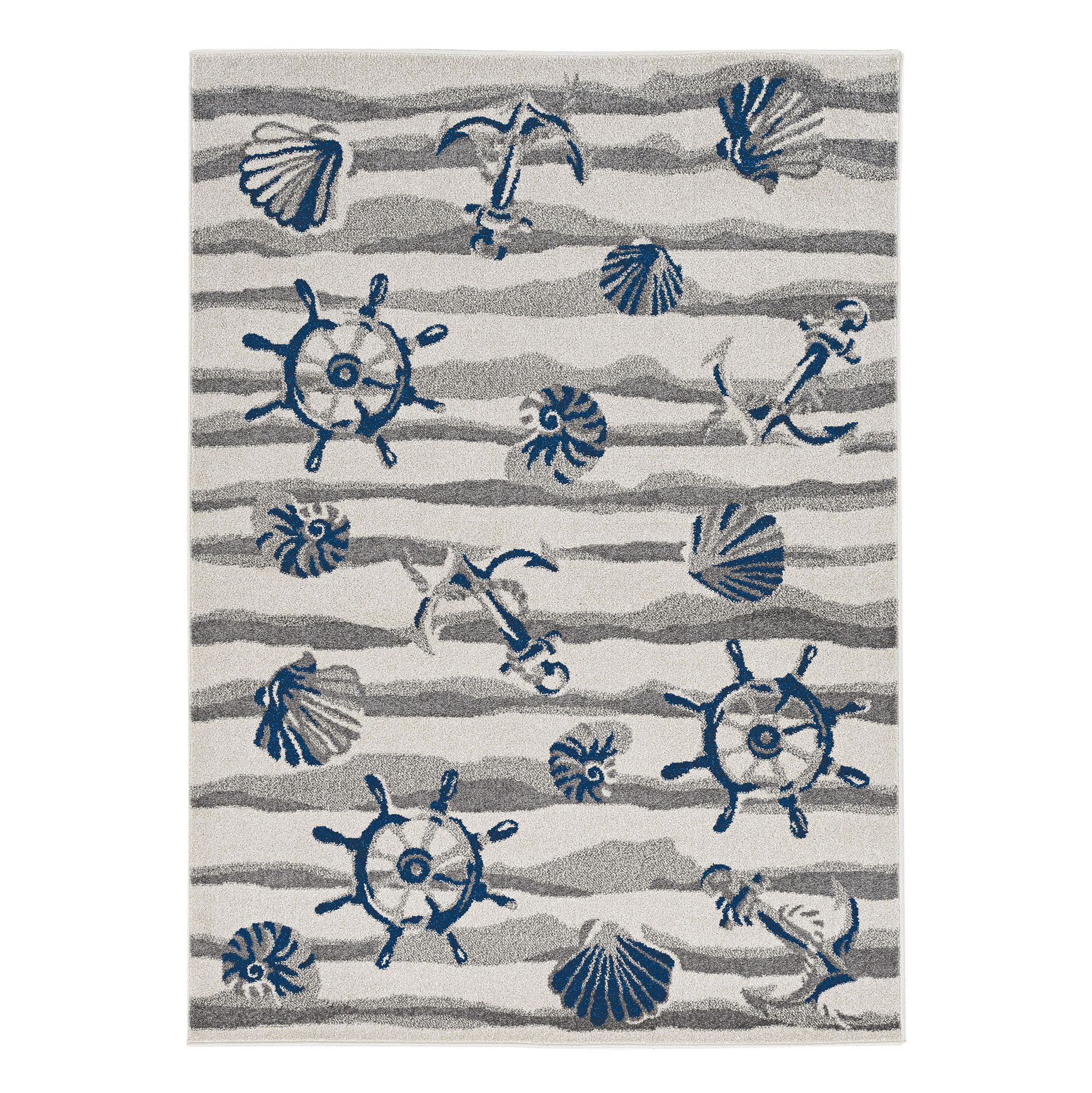 Seashore Coastal Nautical Seashell Area Rugs