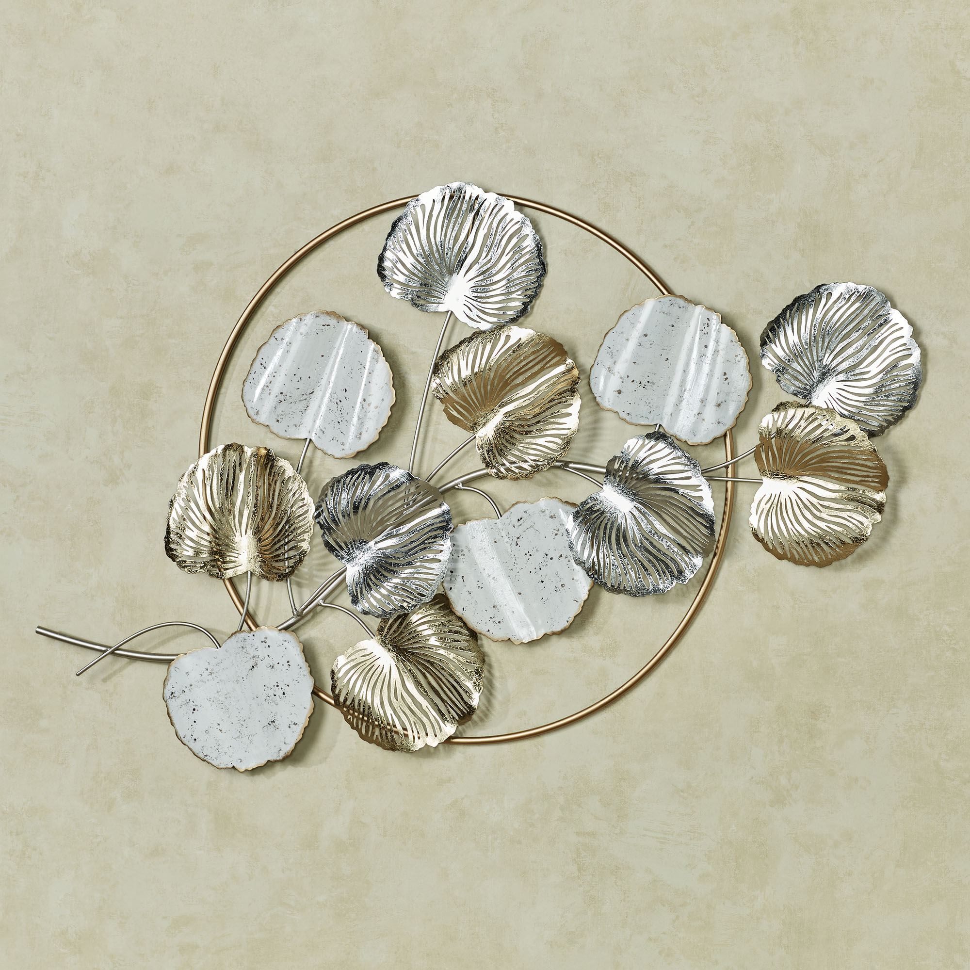 Metallic Splendor Gold and Silver Foil Leaf Metal Wall Art