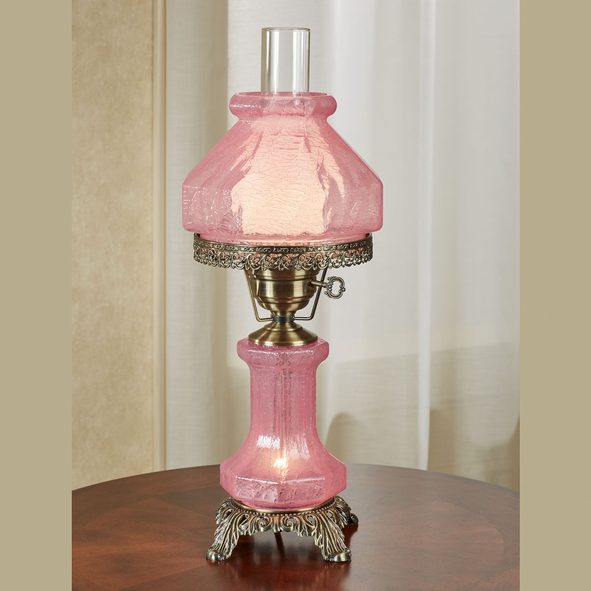Isabel Pink Handblown Glass Vintage Style Hurricane Table Lamp isabel-pink-handblown-glass-vintage-style-hurricane-table-lamp