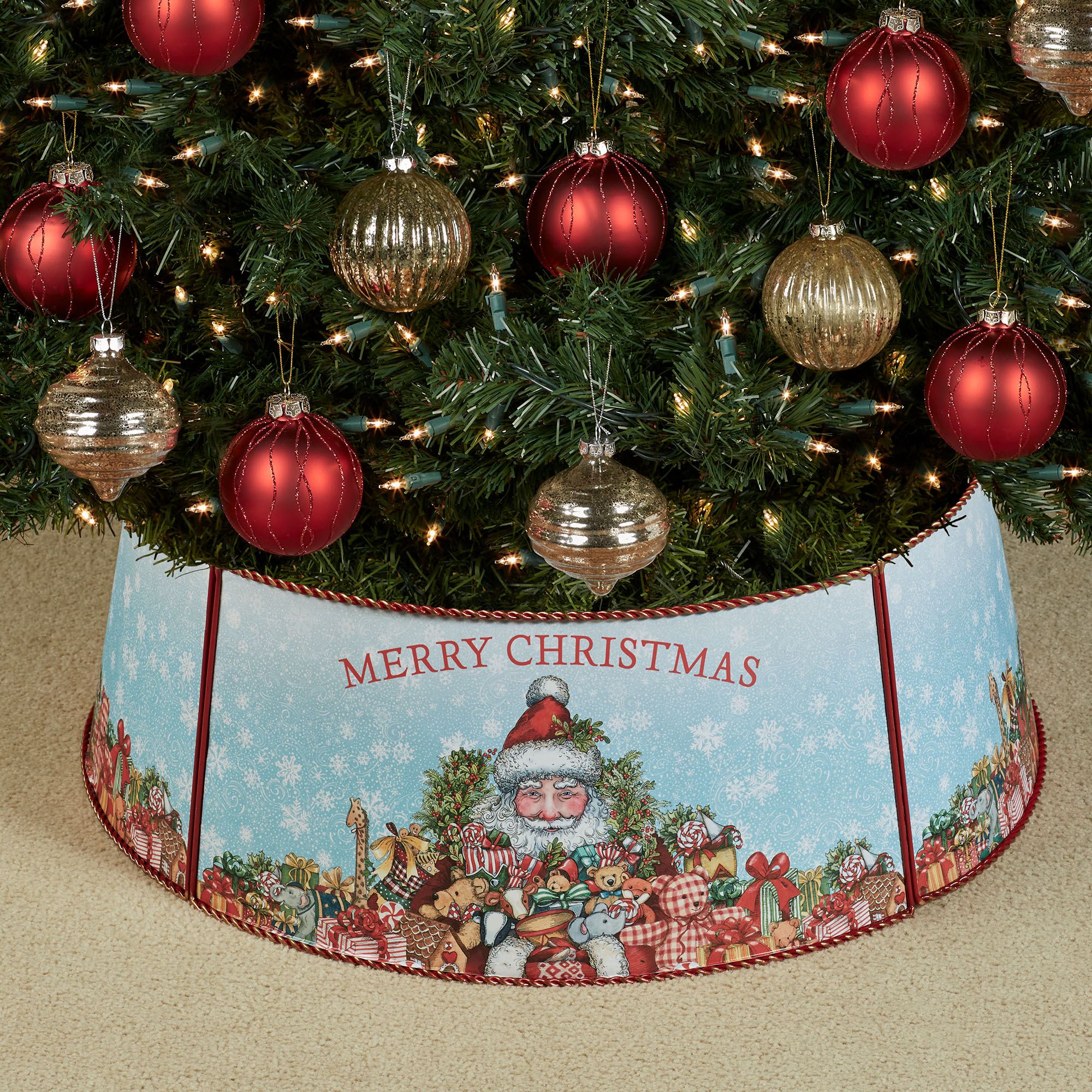 Merry Christmas Santa Claus Metal Tree Collar