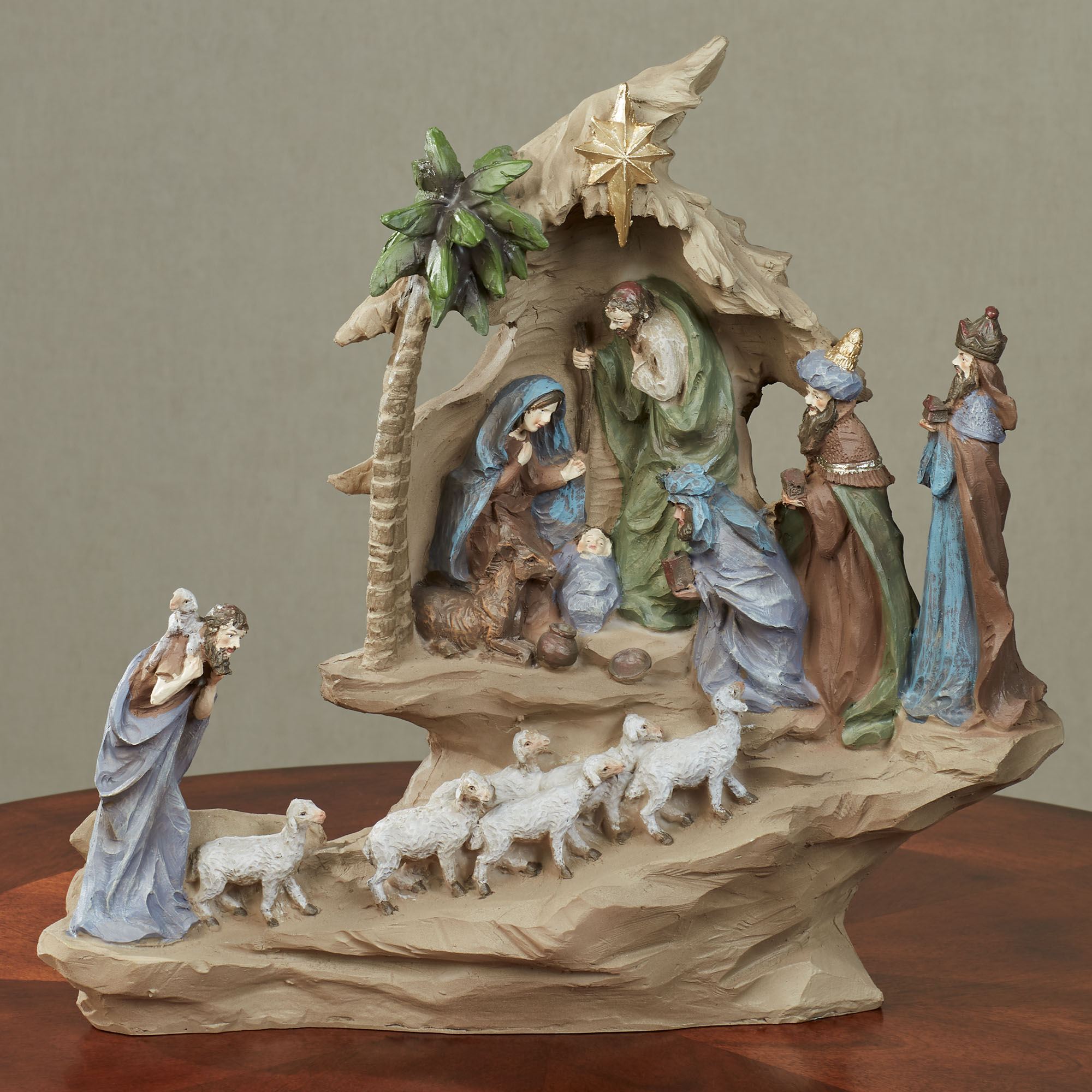 He Is Born Nativity Table Sculpture Multi Warm