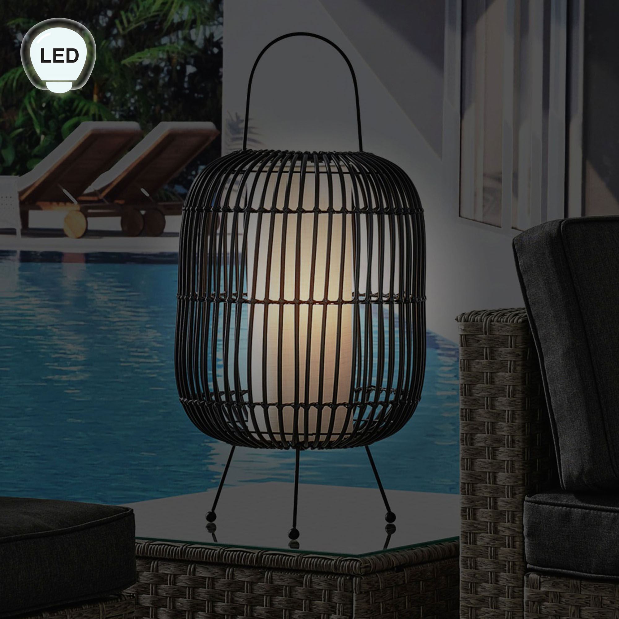 Alberta Outdoor Cordless Lamp Black