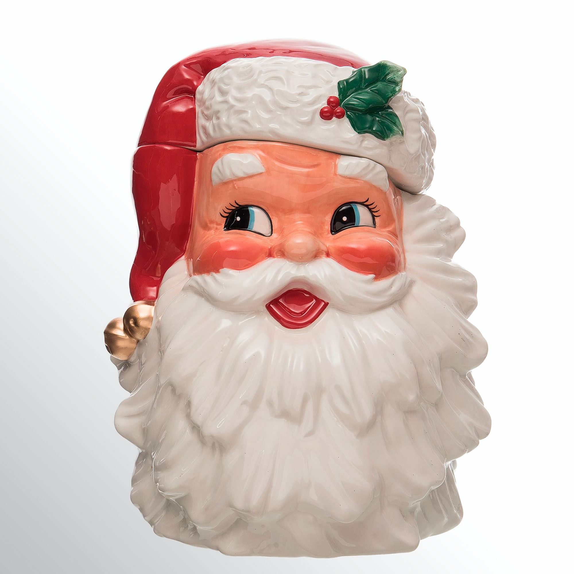 Retro Santa Cookie Jar White