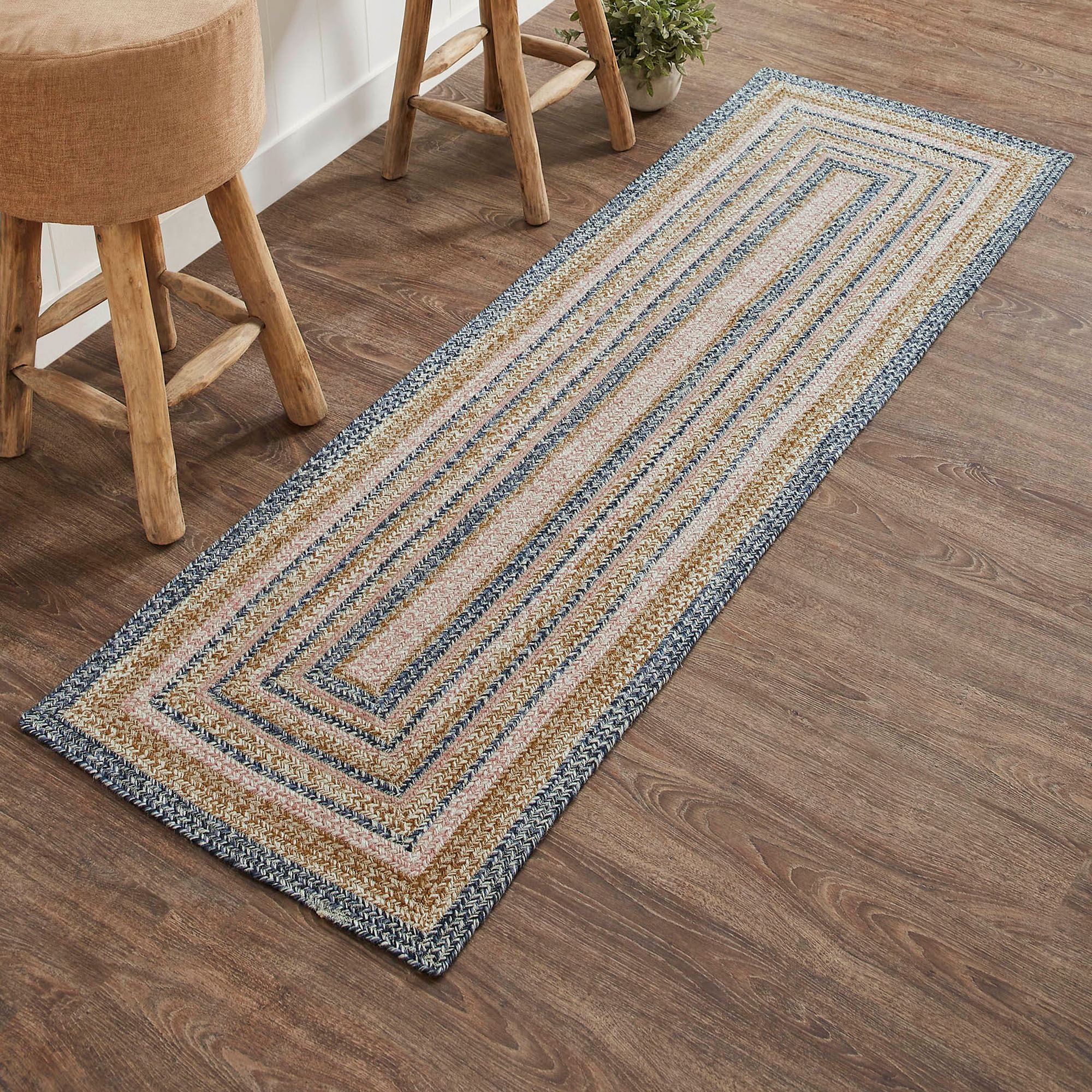 Kaila Braided Rectangle Rug Runner with Included Rug Pad