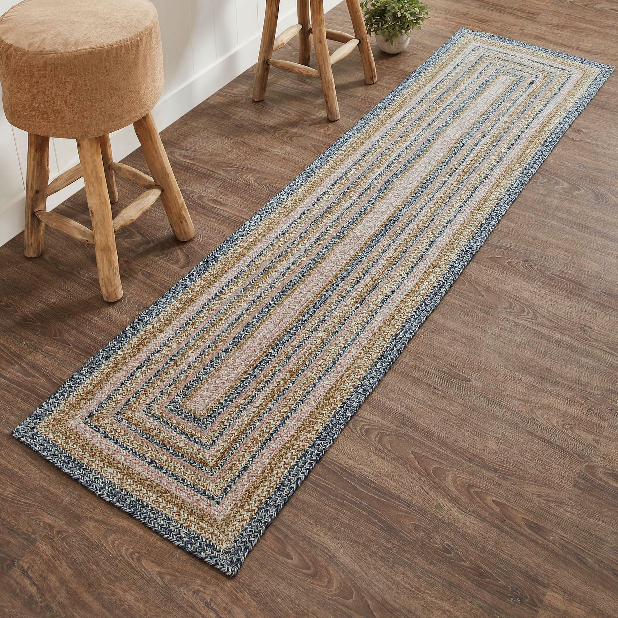 Kaila Braided Rectangle Rug Runner with Included Rug Pad