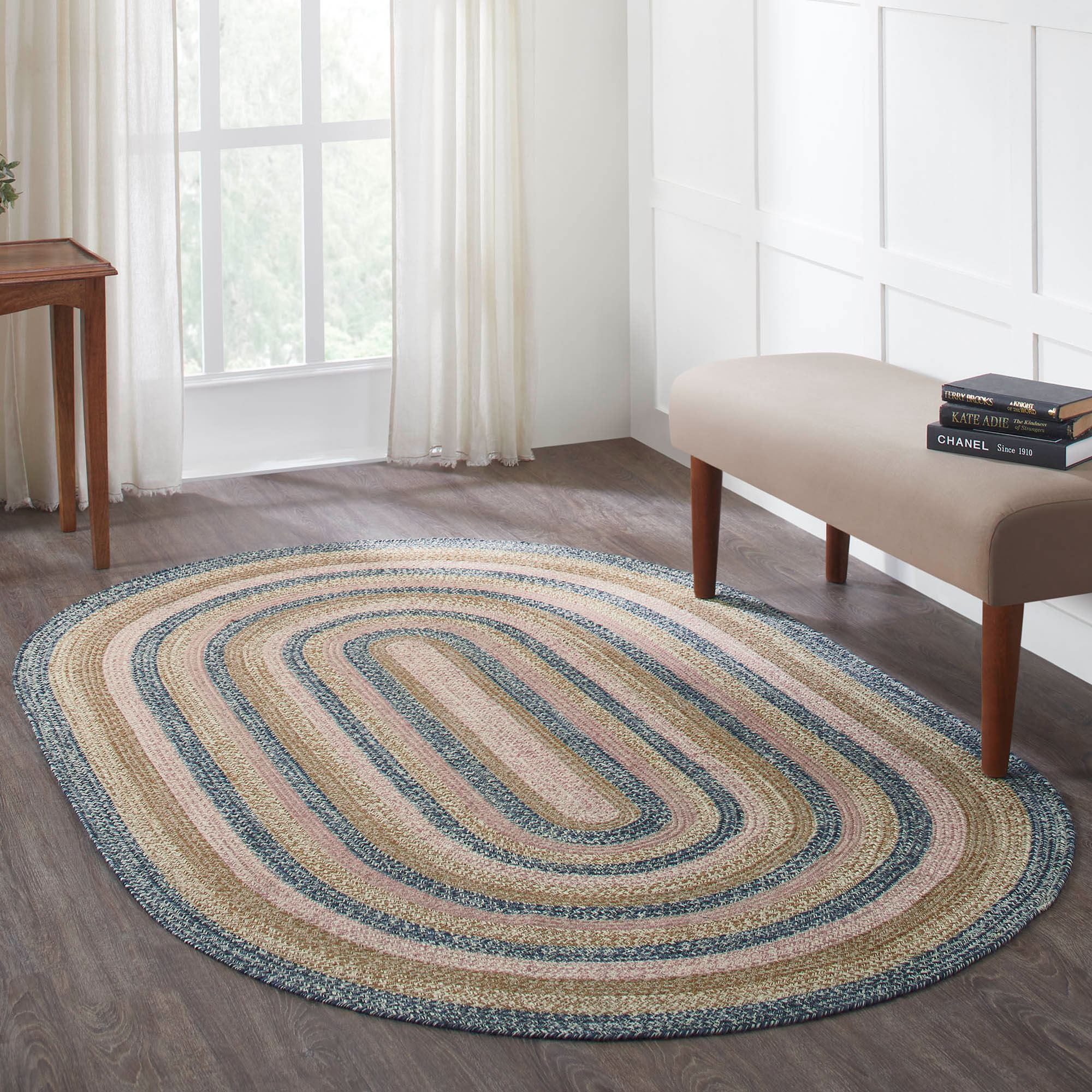 Kaila Braided Oval Rug with Included Rug Pad
