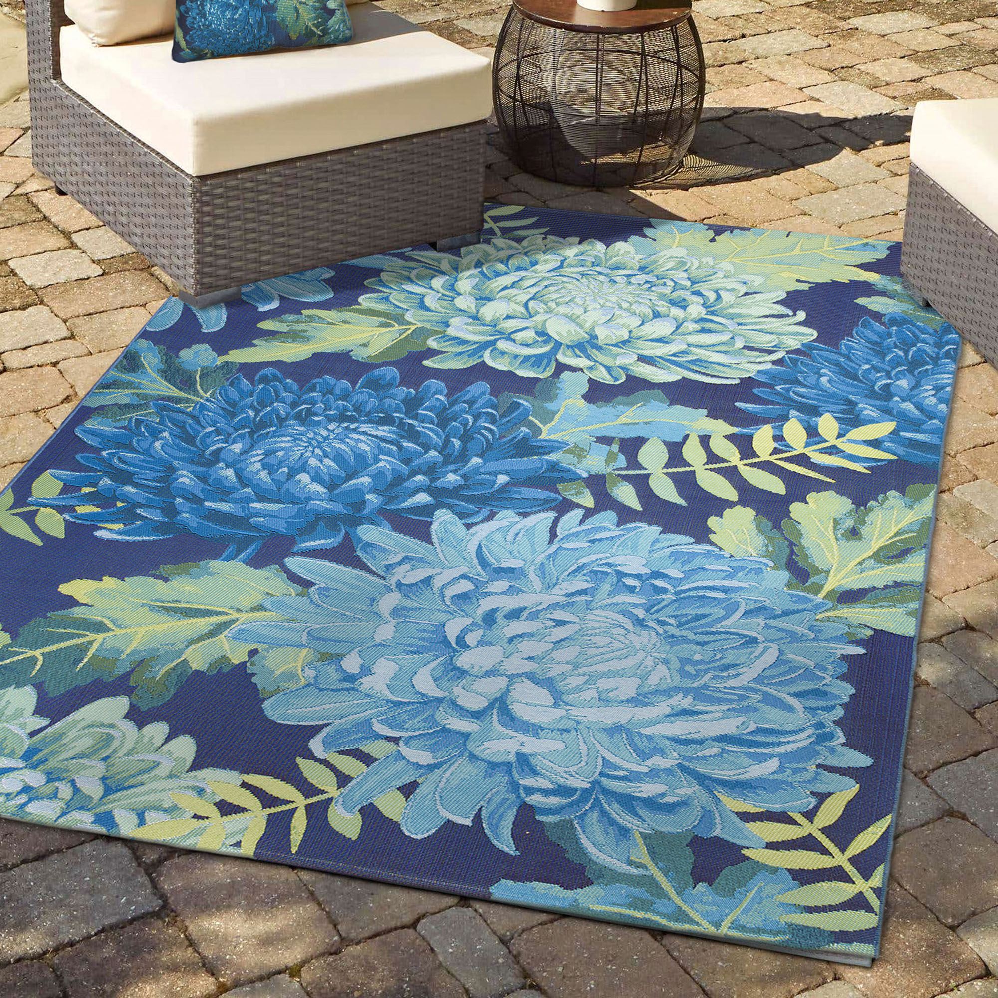 Marina Mum Rectangle Rug Blue
