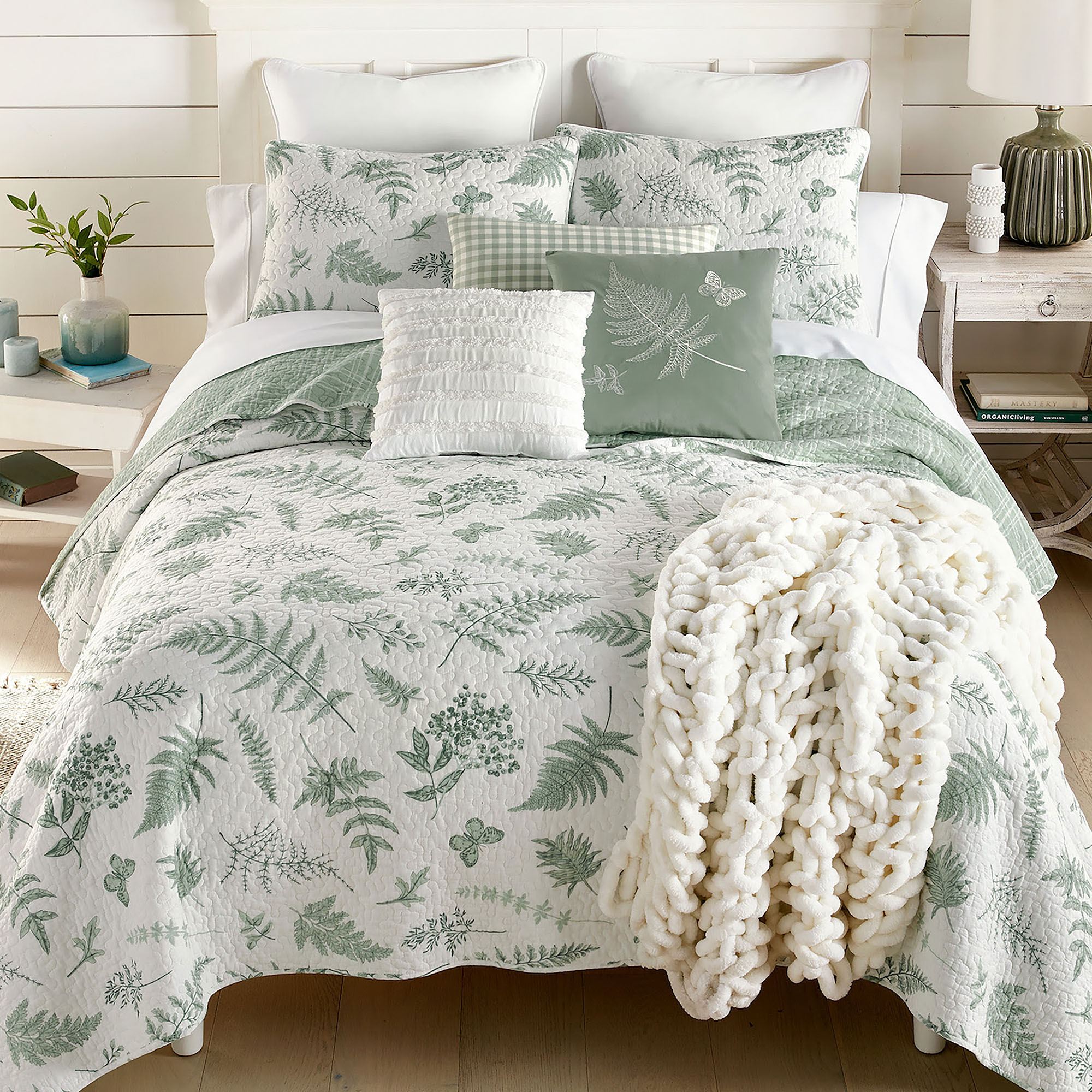 Botanic Quilt Botanical Green Leaf Mini Quilt Set Bedding from Your Lifestyle by ...