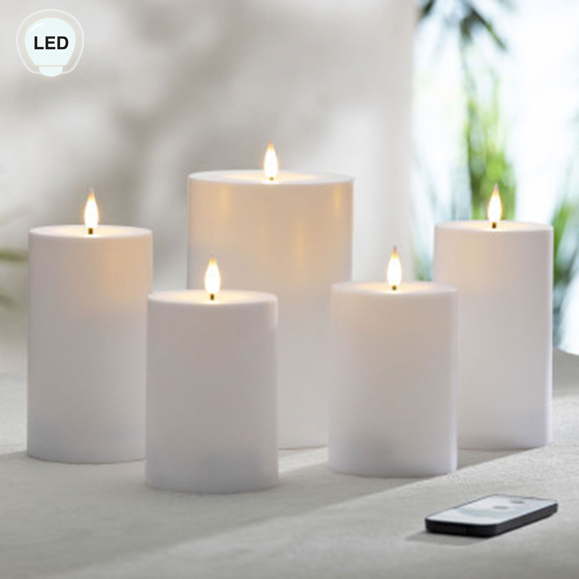 Layla Indoor Outdoor LED Flameless Candle Set with Remote from ...
