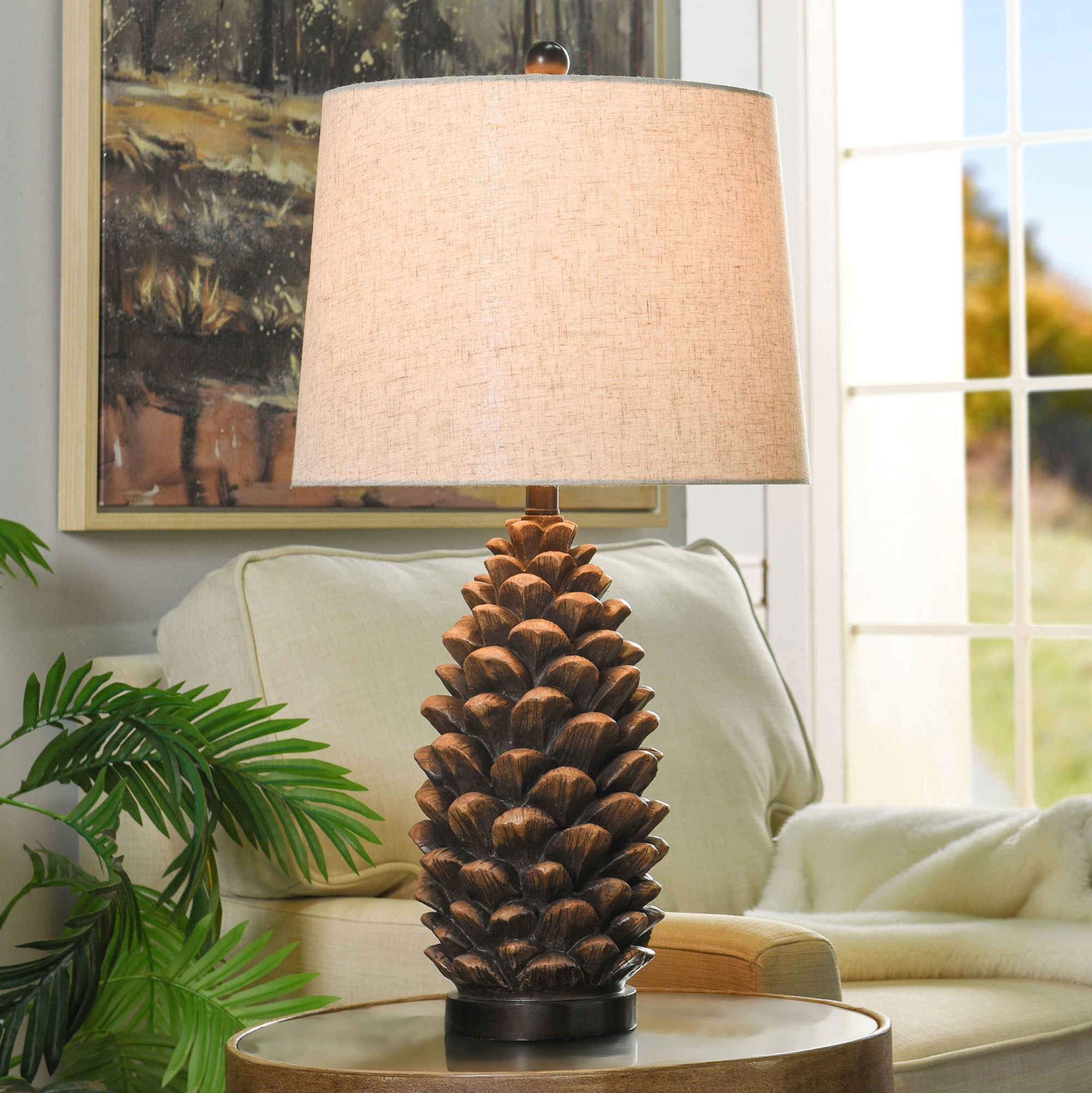 Cooper Rustic Brown Pine Cone Table Lamp