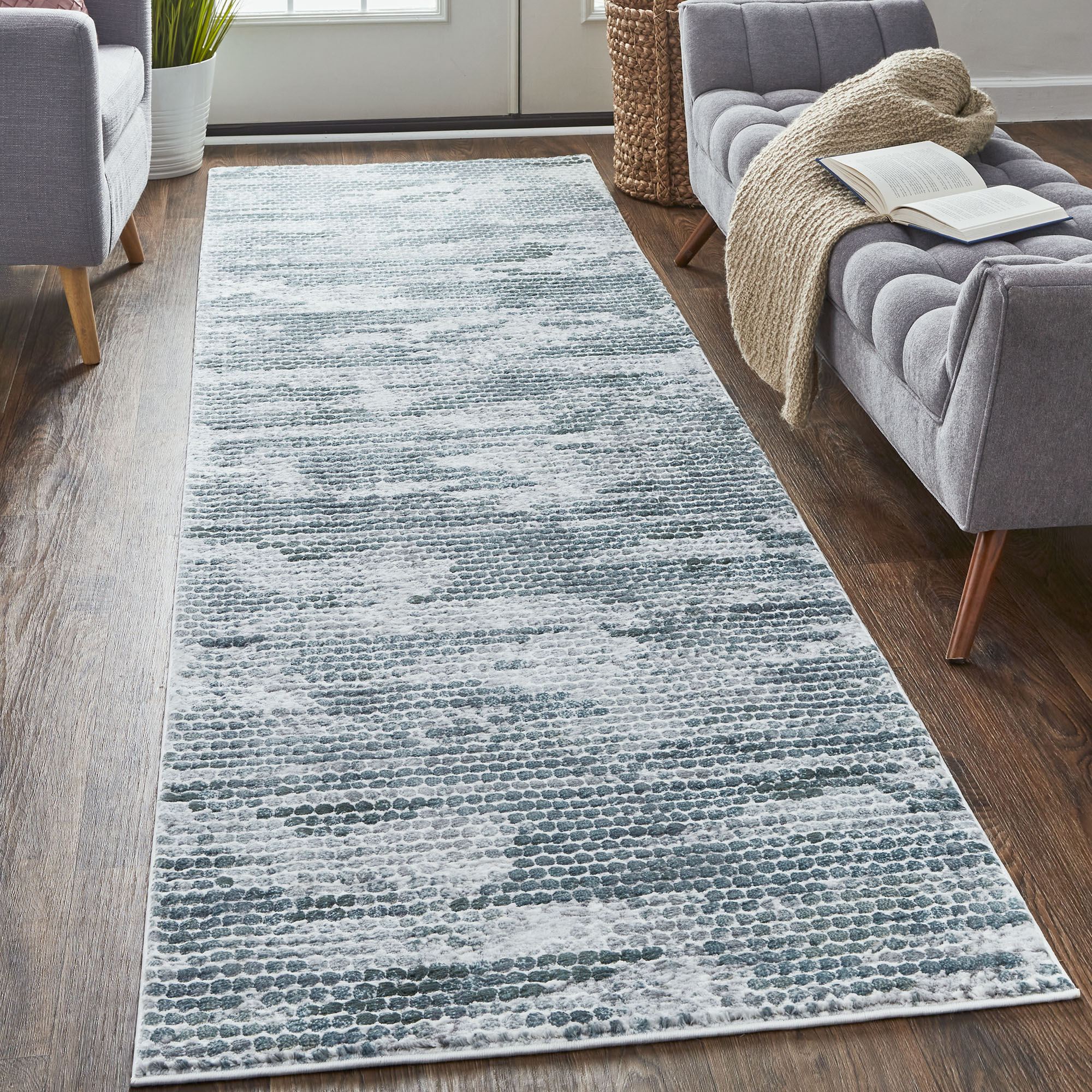 Atwell Rug Runner Blue | Touch of Class