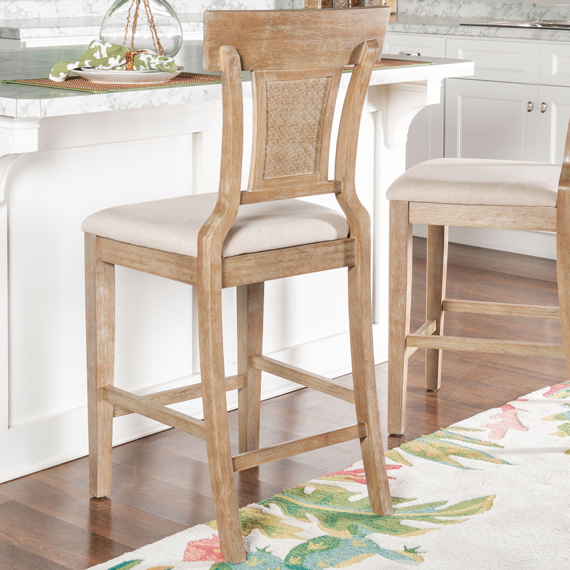 Phoebe Modern Farmhouse Style Wood Bar or Counter Stool