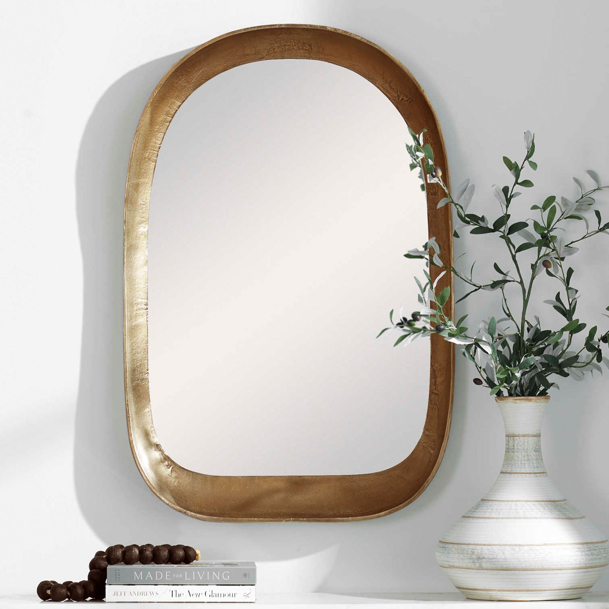 Brandano Antique Brass Finished Arch Wall Mirror from Uttermost
