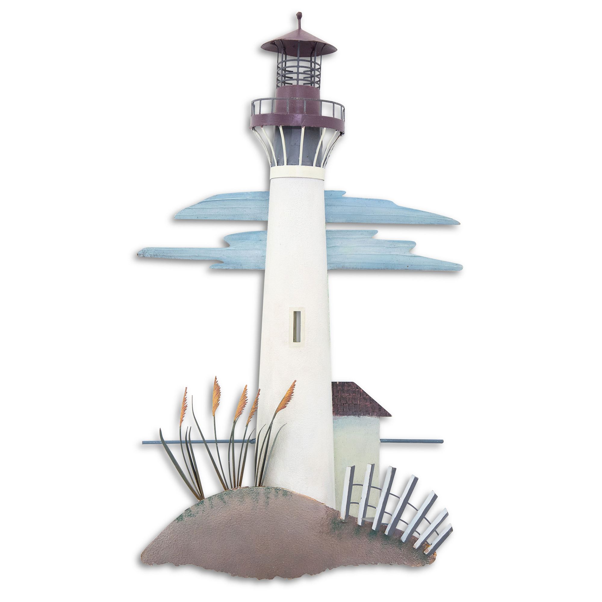 Cape May Lighthouse Indoor Outdoor Metal Wall Sculpture