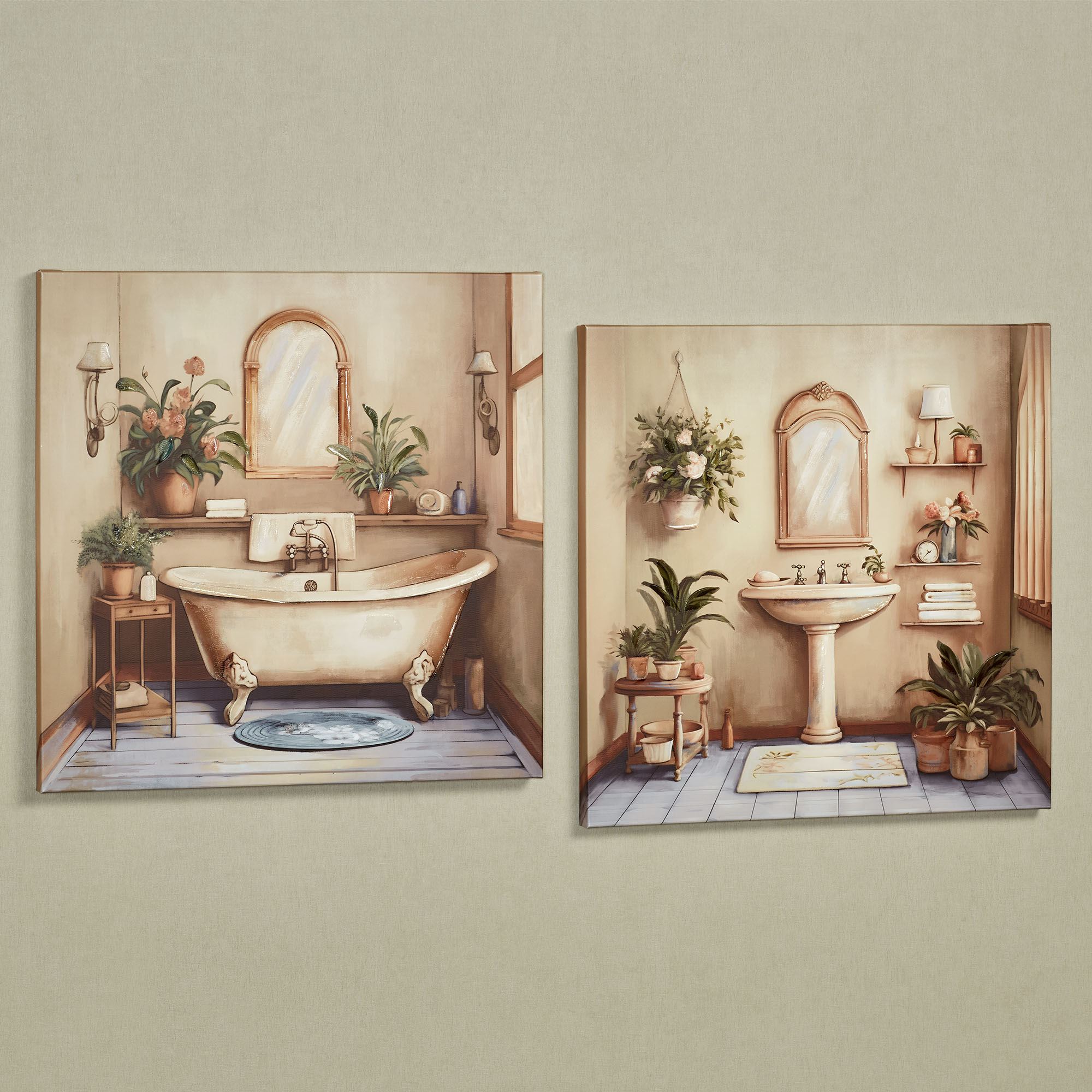 Serene Retreat Bathroom Canvas Wall Art Set