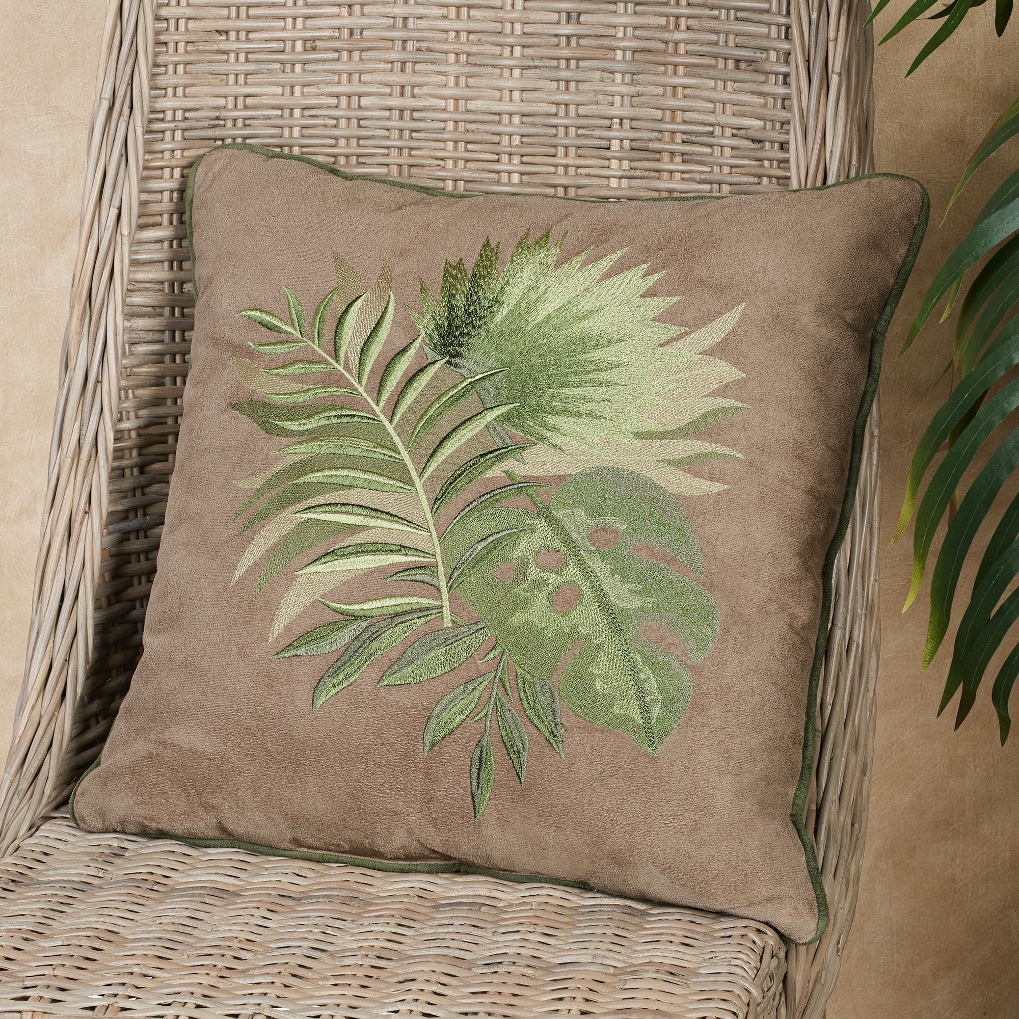 tropical leaf pillow