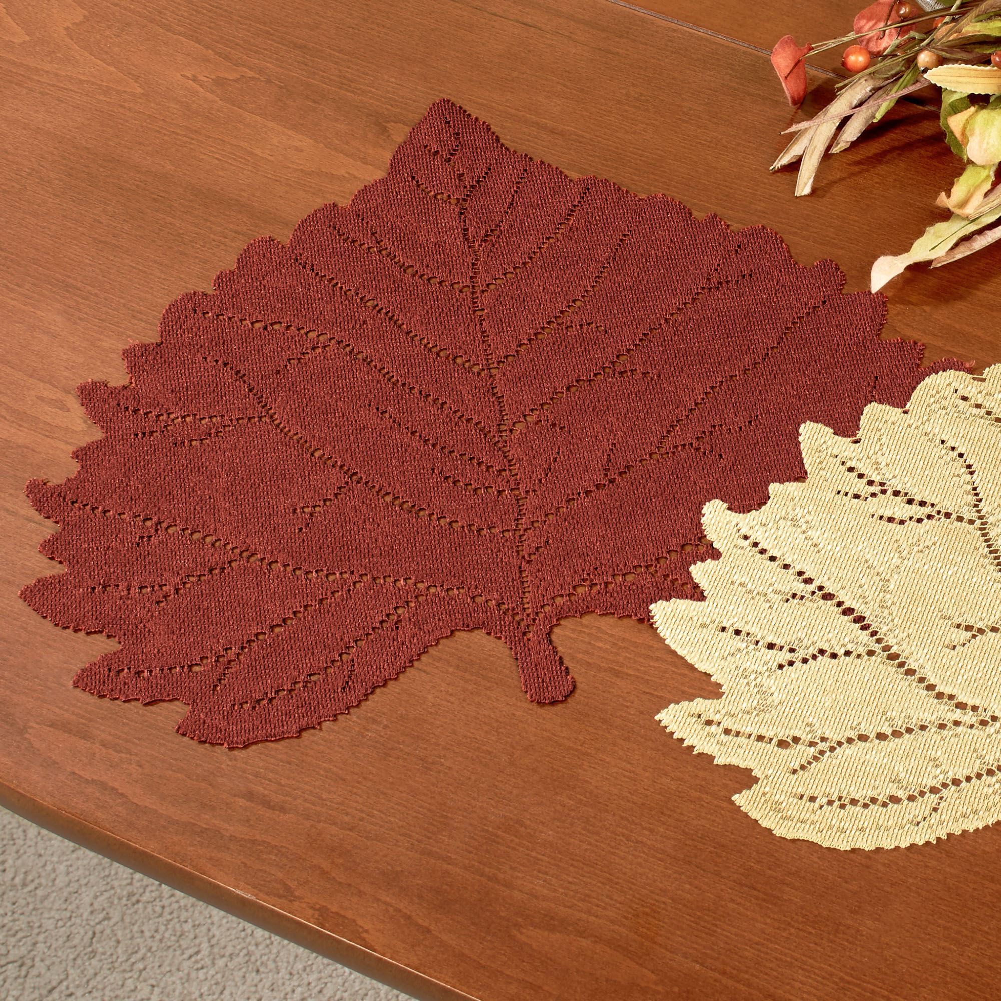 Set of 2 Foliage Maple Pinecones Trees Cloth Placemats by Spoonflower Autumn Placemats - Fall fall cloth placemats
