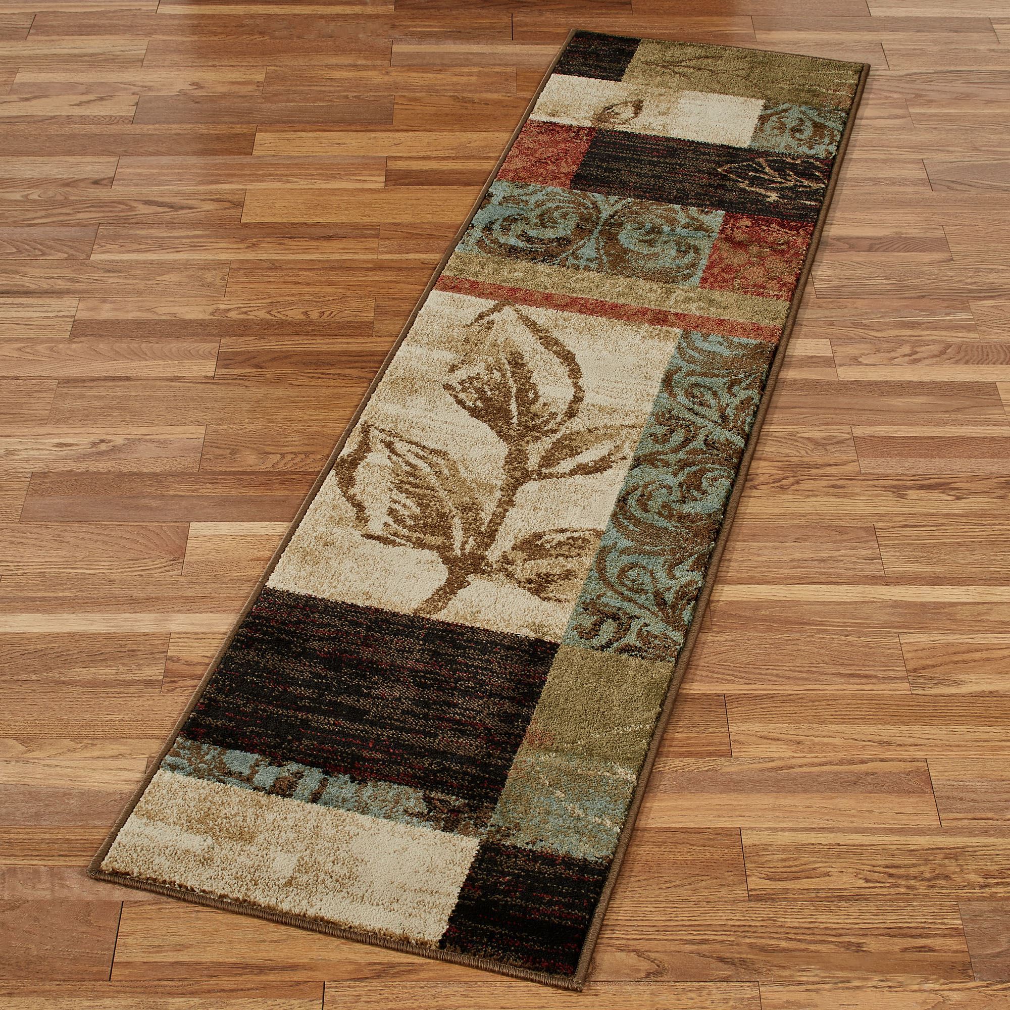Natures Mirage Block Design Rug Runner