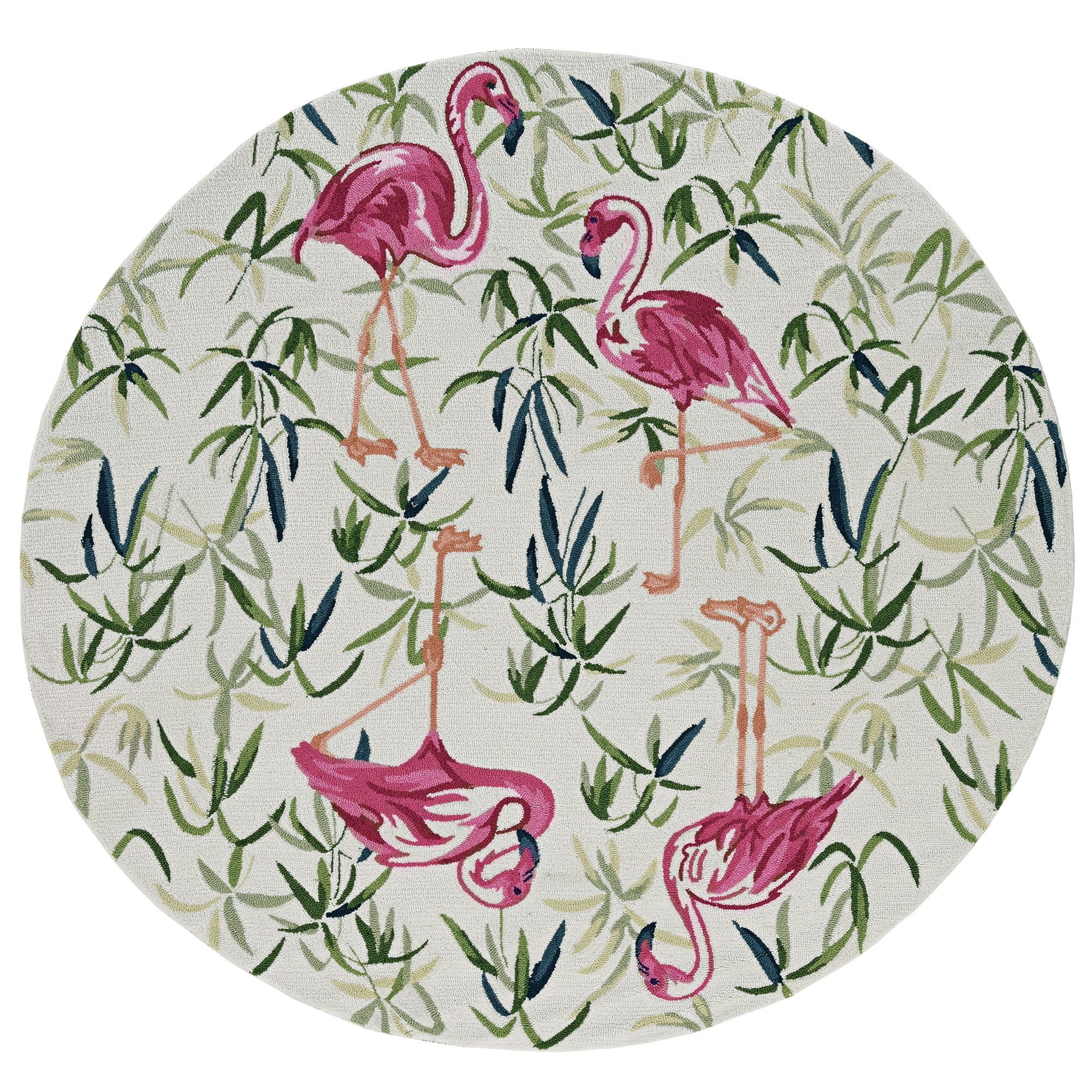 Lani Flamingo Round Rug Pink 7'6