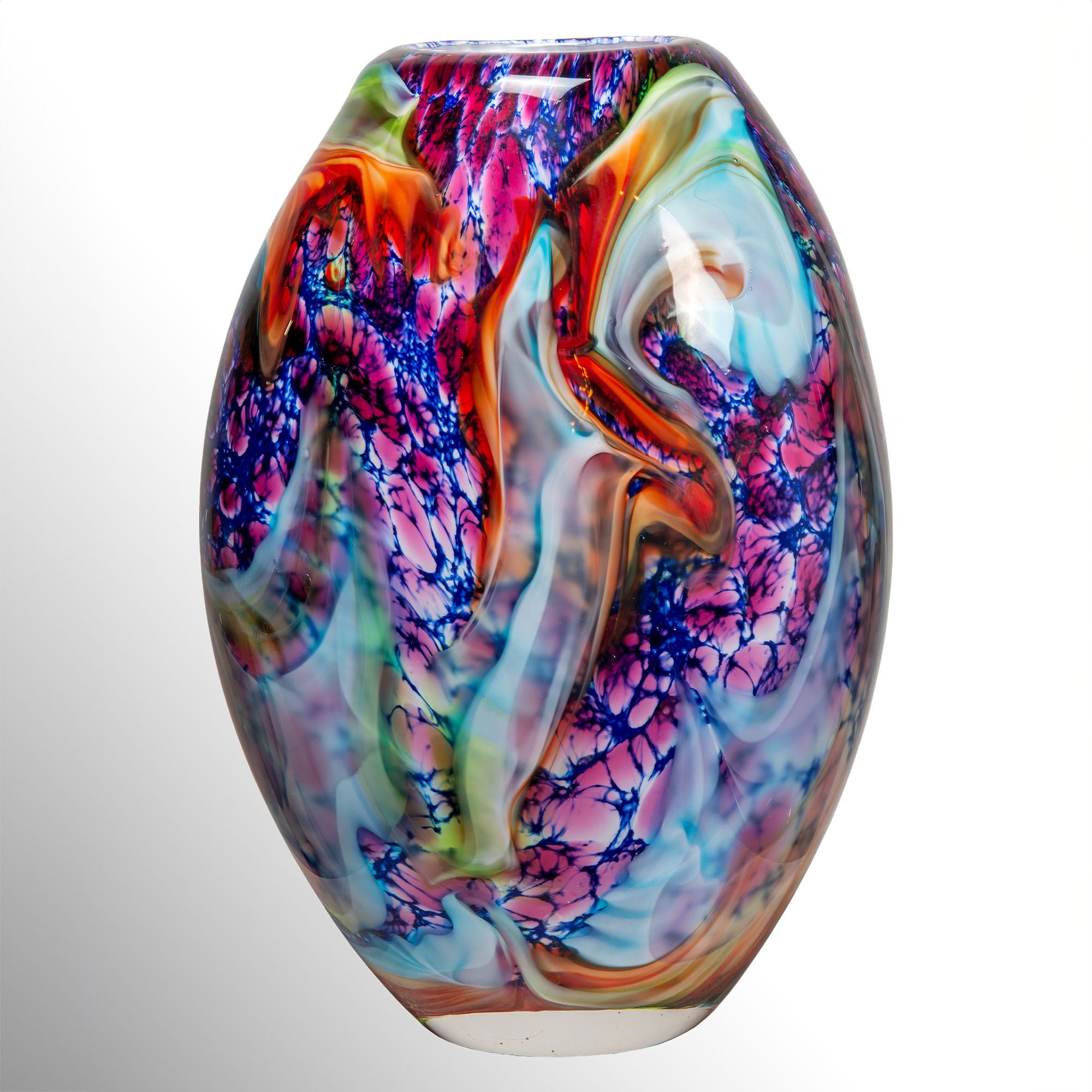 Art Glass Vase Multi Jewel