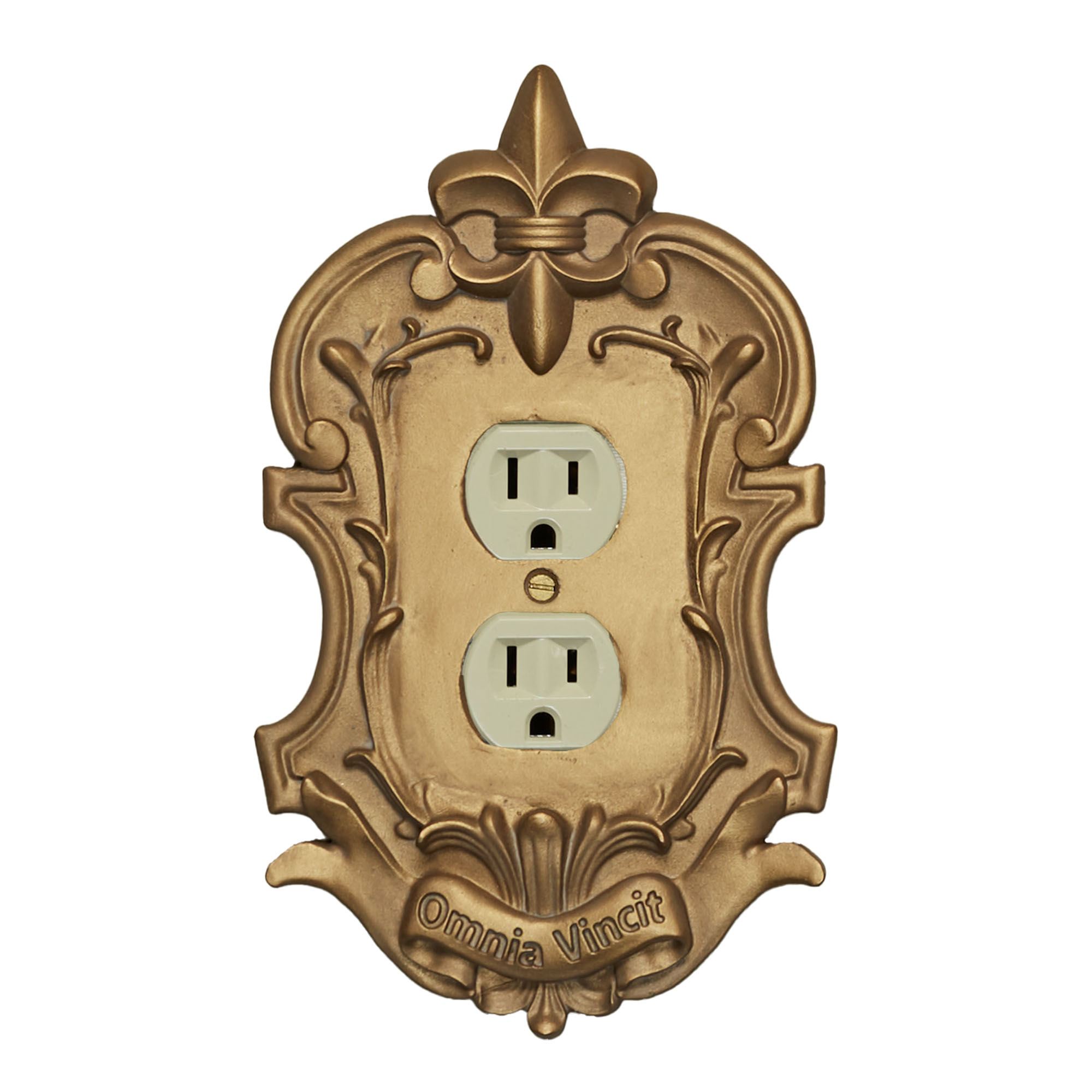 Royal Aged Gold Fleur de Lis Large Switchplates