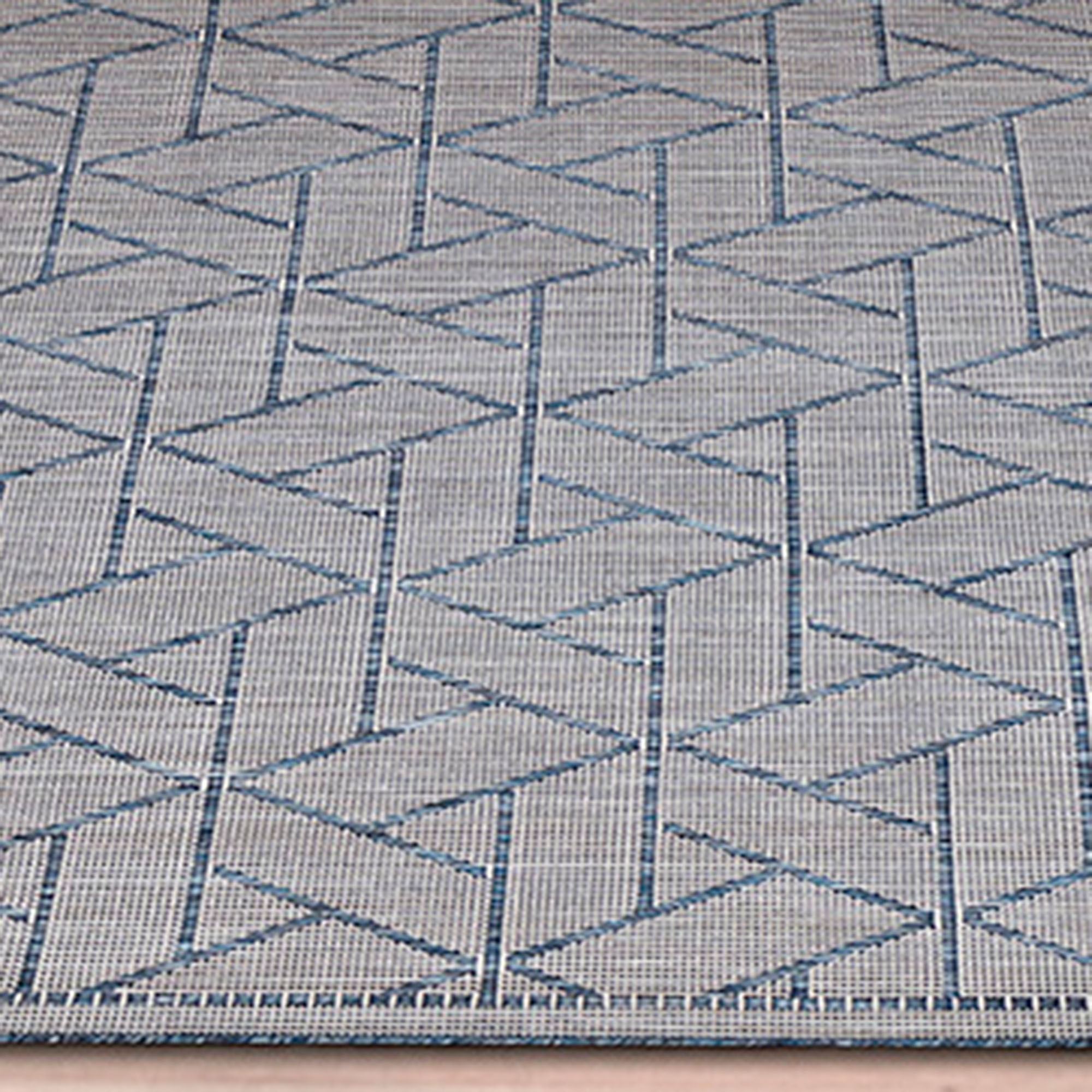 Pyramid Outdoor Square Rug Blue 7'10
